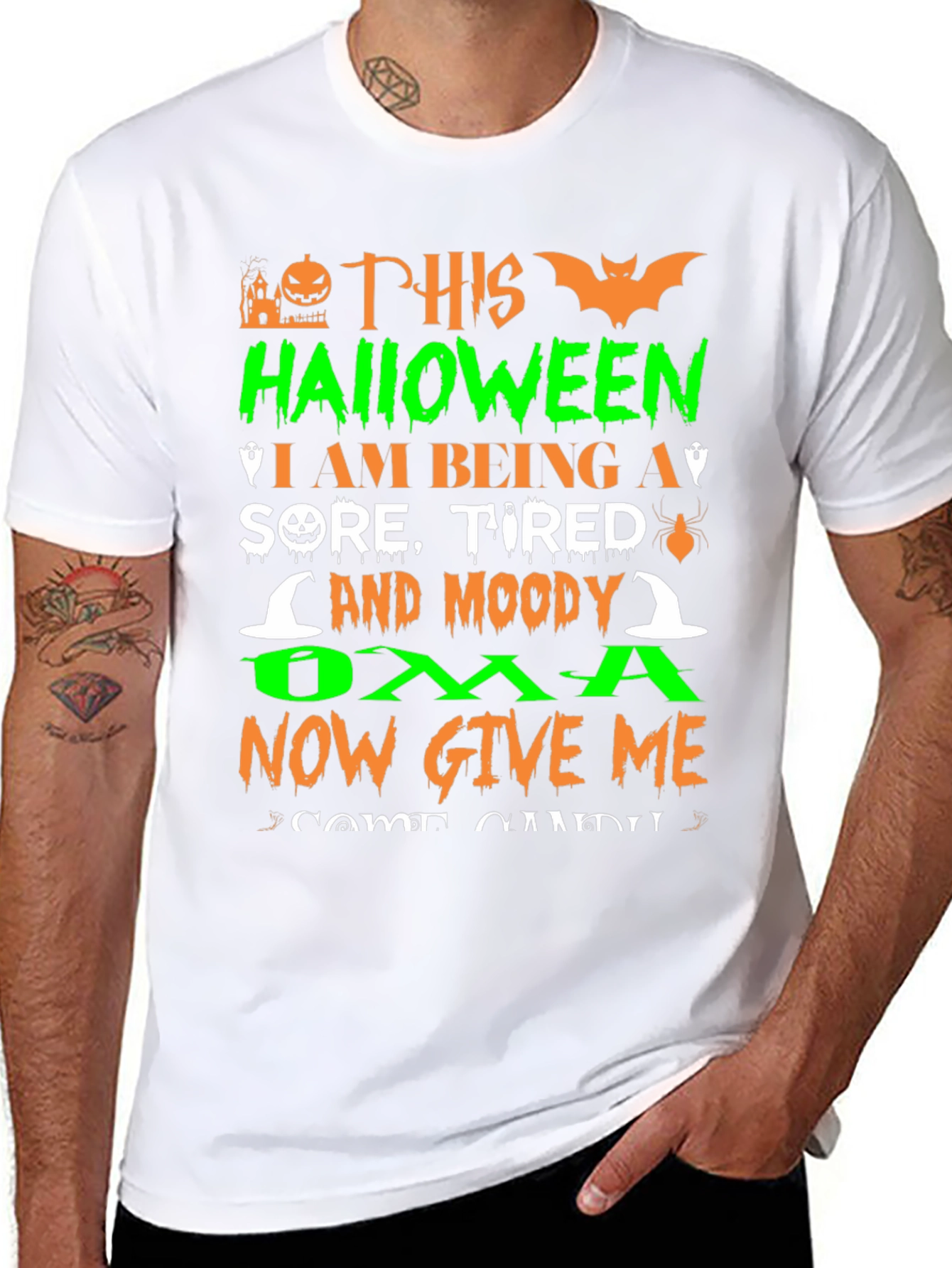 Halloween Oma T-Shirt - Sore Tired & Moody
