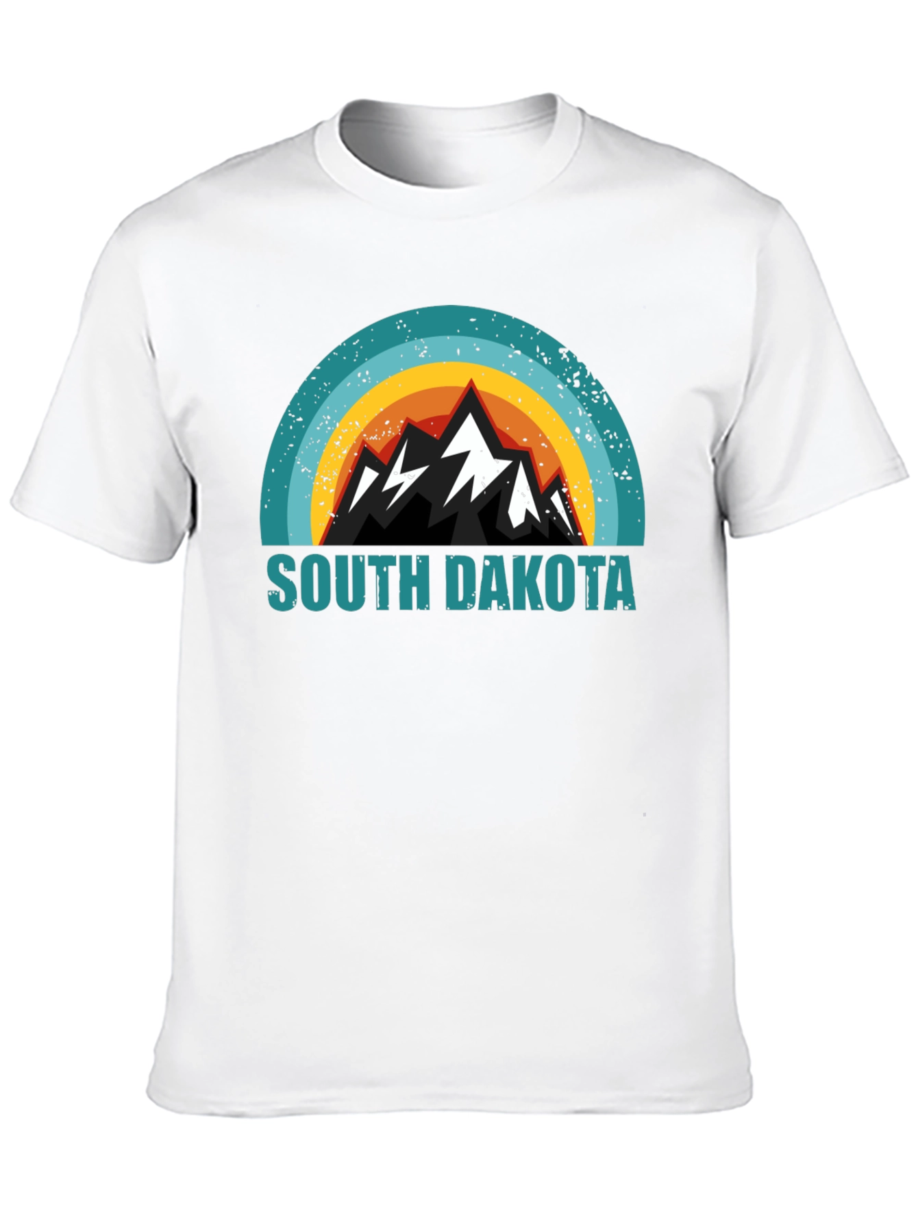 South Dakota Mountain Graphic Tee - Black Cotton Blend