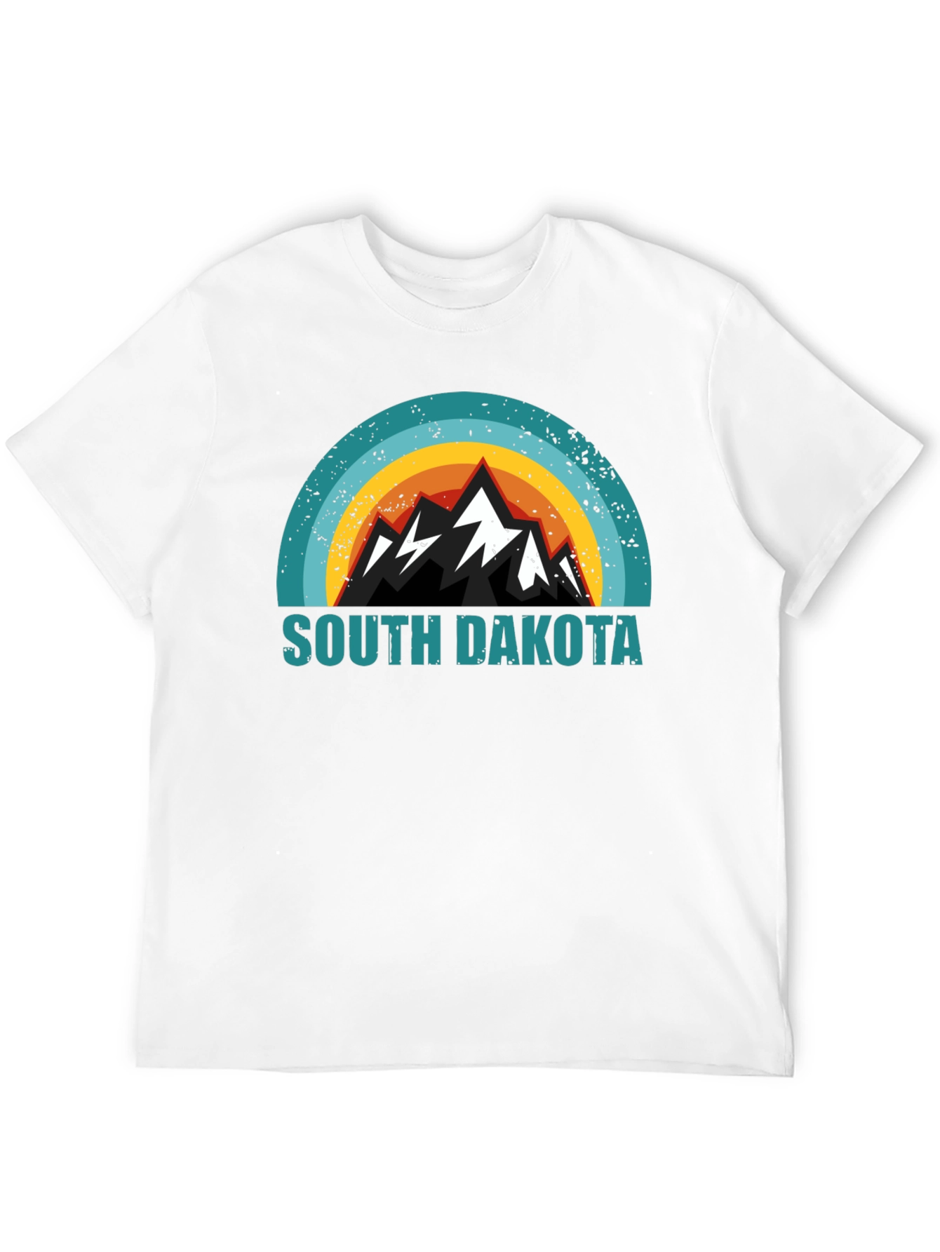 South Dakota Mountain Graphic Tee - Black Cotton Blend