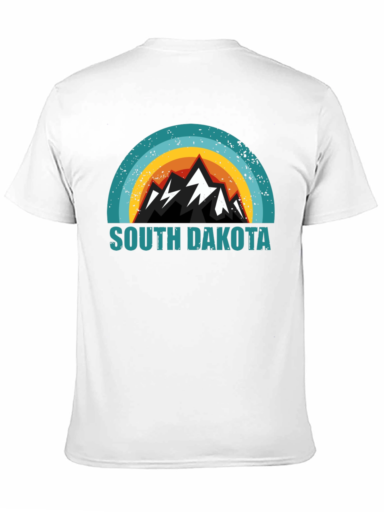 South Dakota Mountain Graphic Tee - Black Cotton Blend