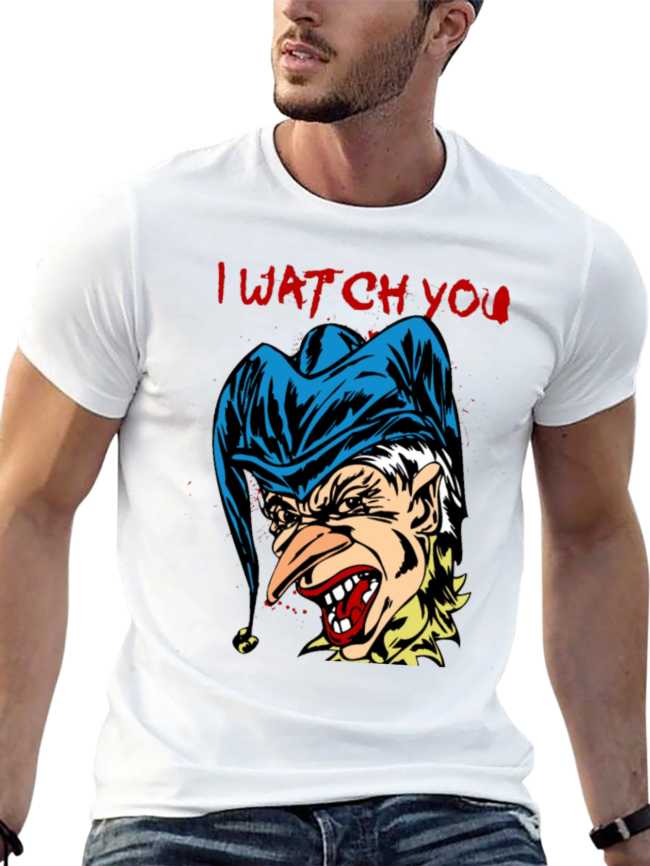 Scary Jester Graphic Tee - I Watch You!