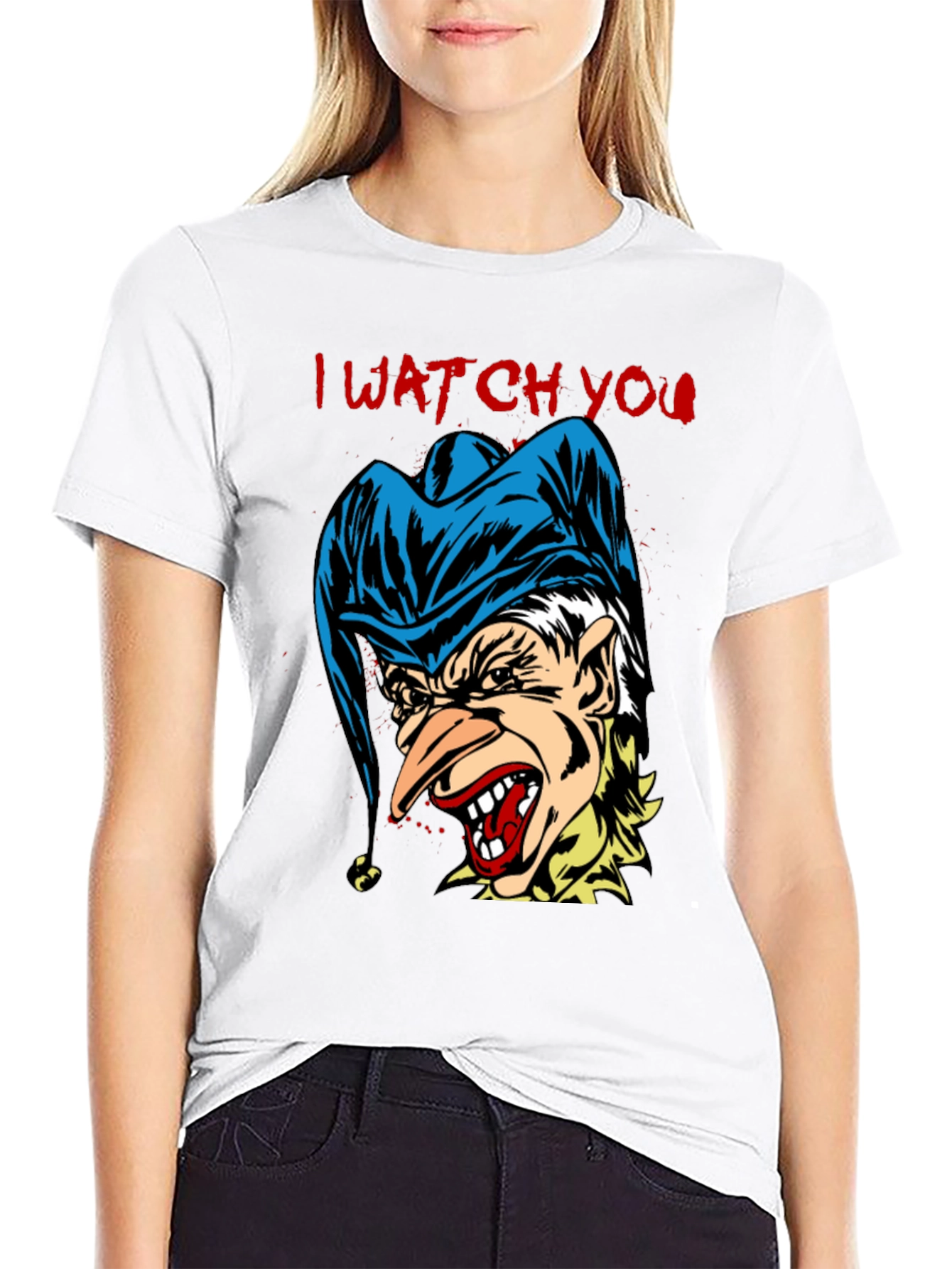 Scary Jester Graphic Tee - I Watch You!