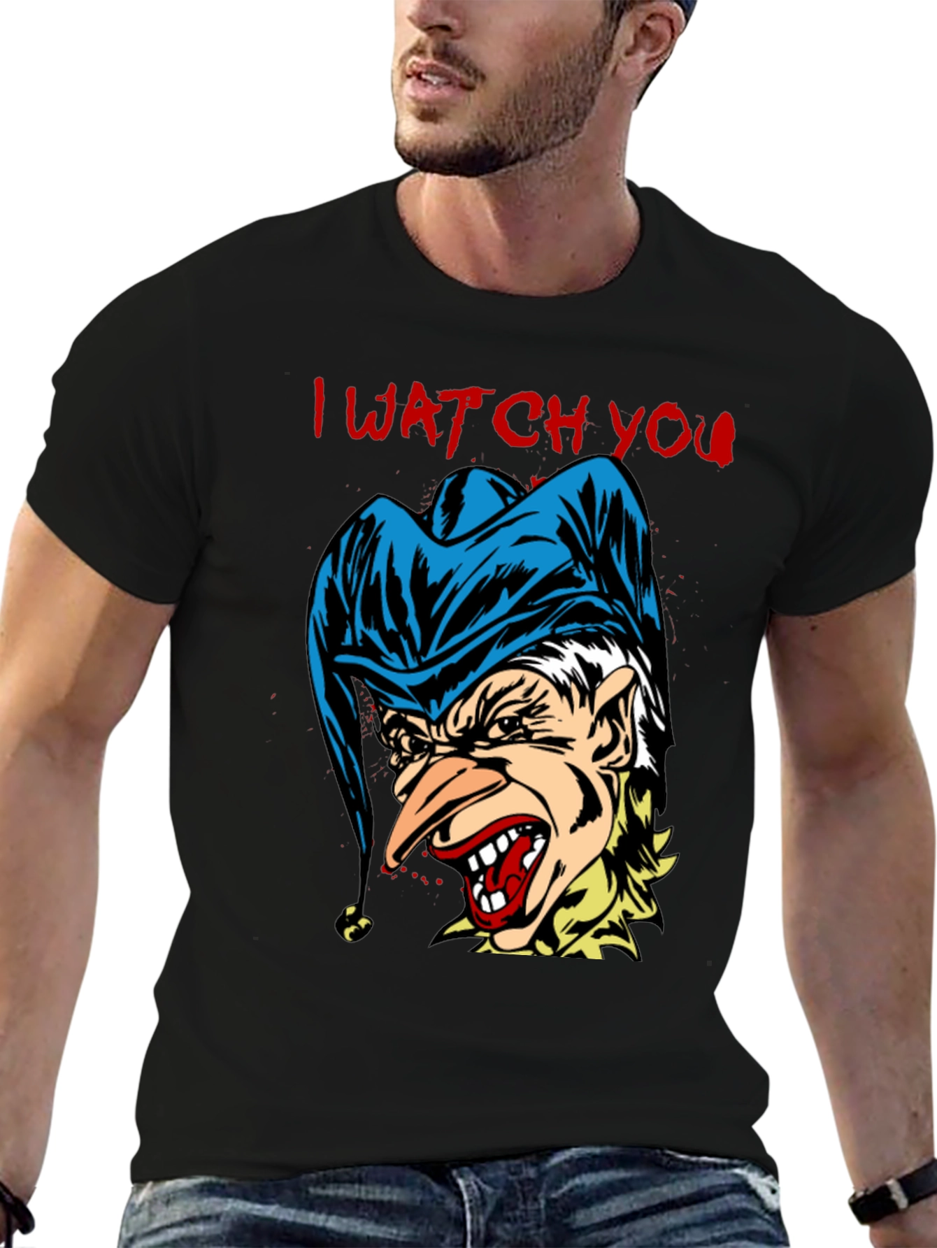 Scary Jester Graphic Tee - I Watch You!
