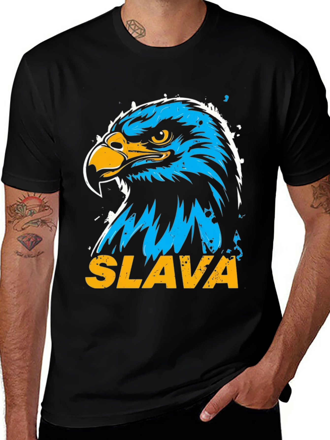 Slava Eagle Graphic Tee - Patriotic Design