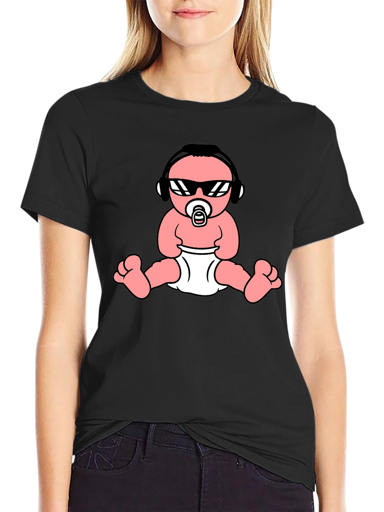 Cool Baby Graphic Tee - Black Cotton T-Shirt