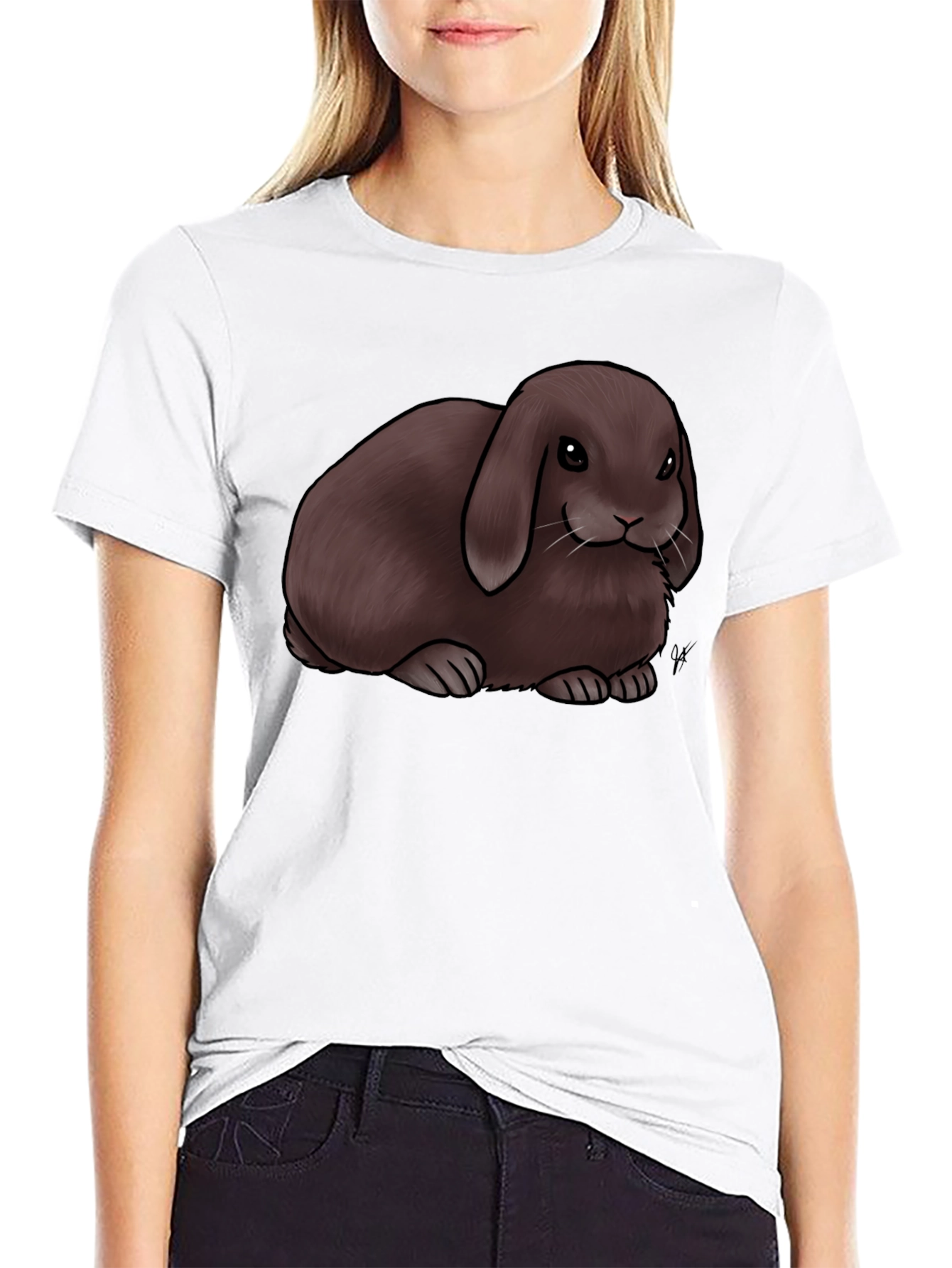 Cute Brown Lop Bunny Graphic T-Shirt