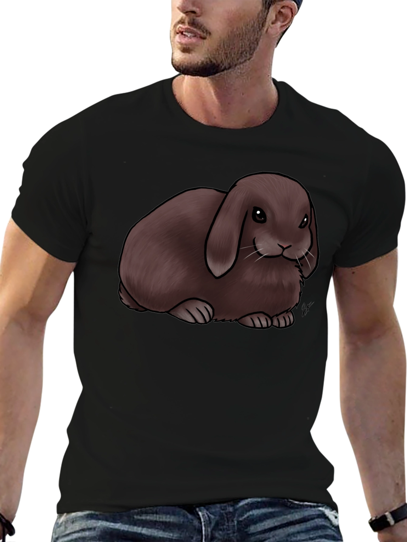 Cute Brown Lop Bunny Graphic T-Shirt