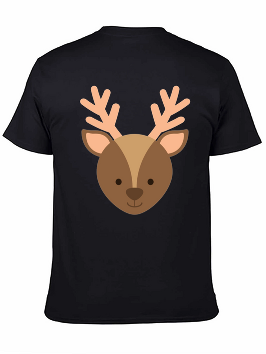 Cute Reindeer Graphic Tee - Holiday Apparel
