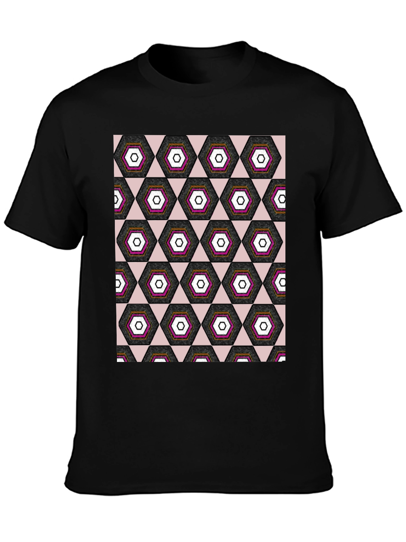 Geometric Hexagon Pattern T-Shirt
