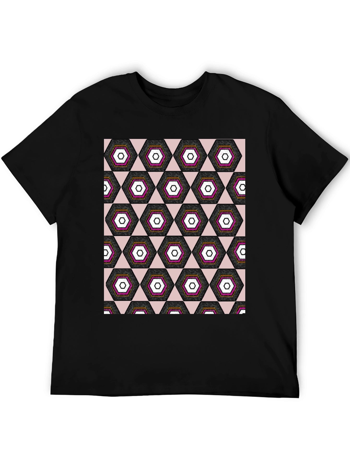 Geometric Hexagon Pattern T-Shirt