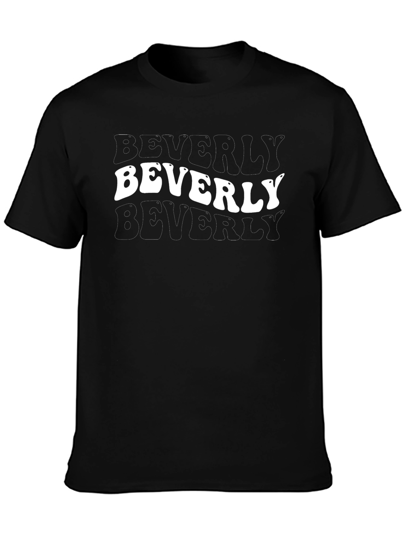 Beverly Text Graphic Black T-Shirt