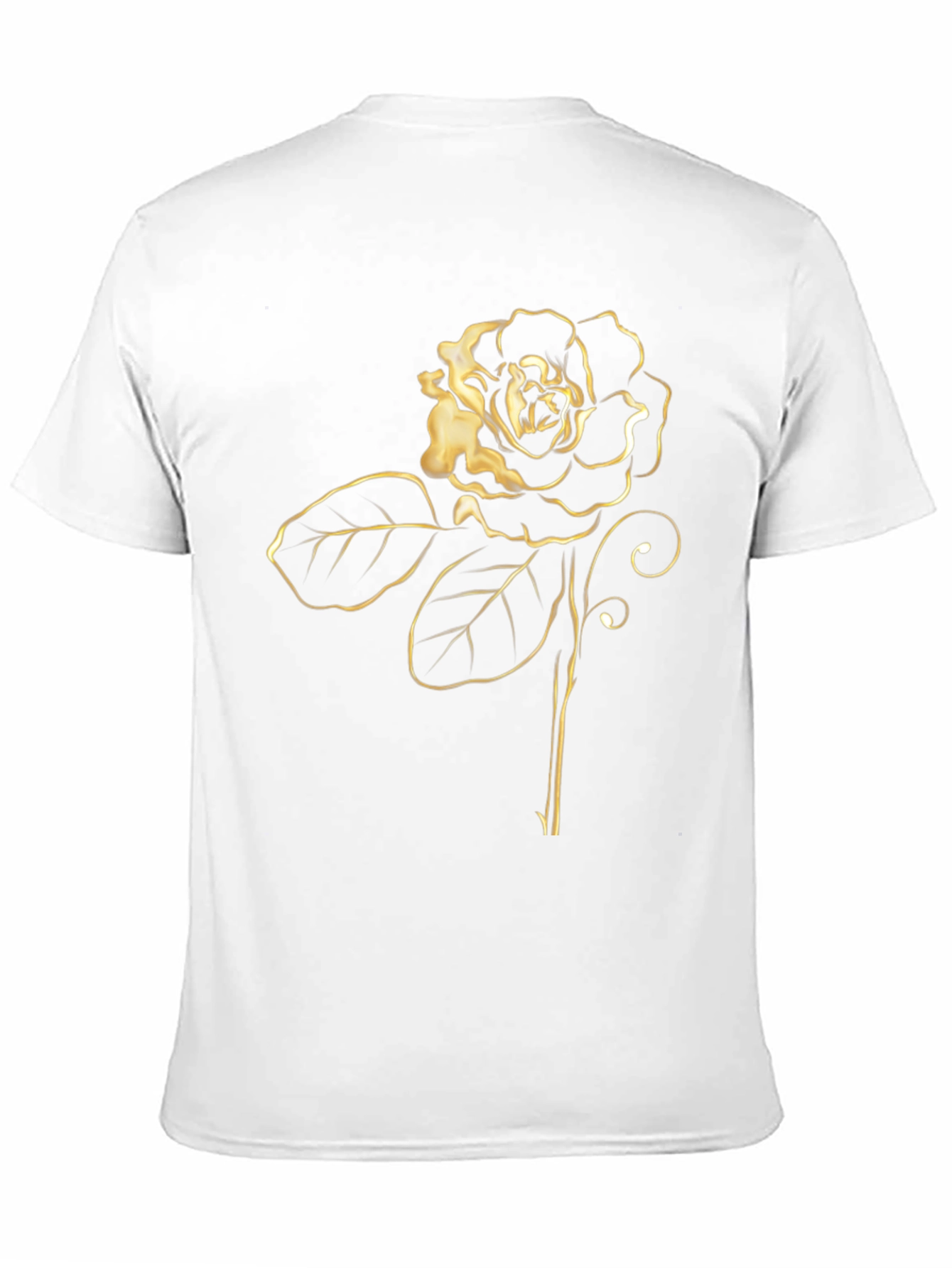 Golden Rose Graphic Black Tee