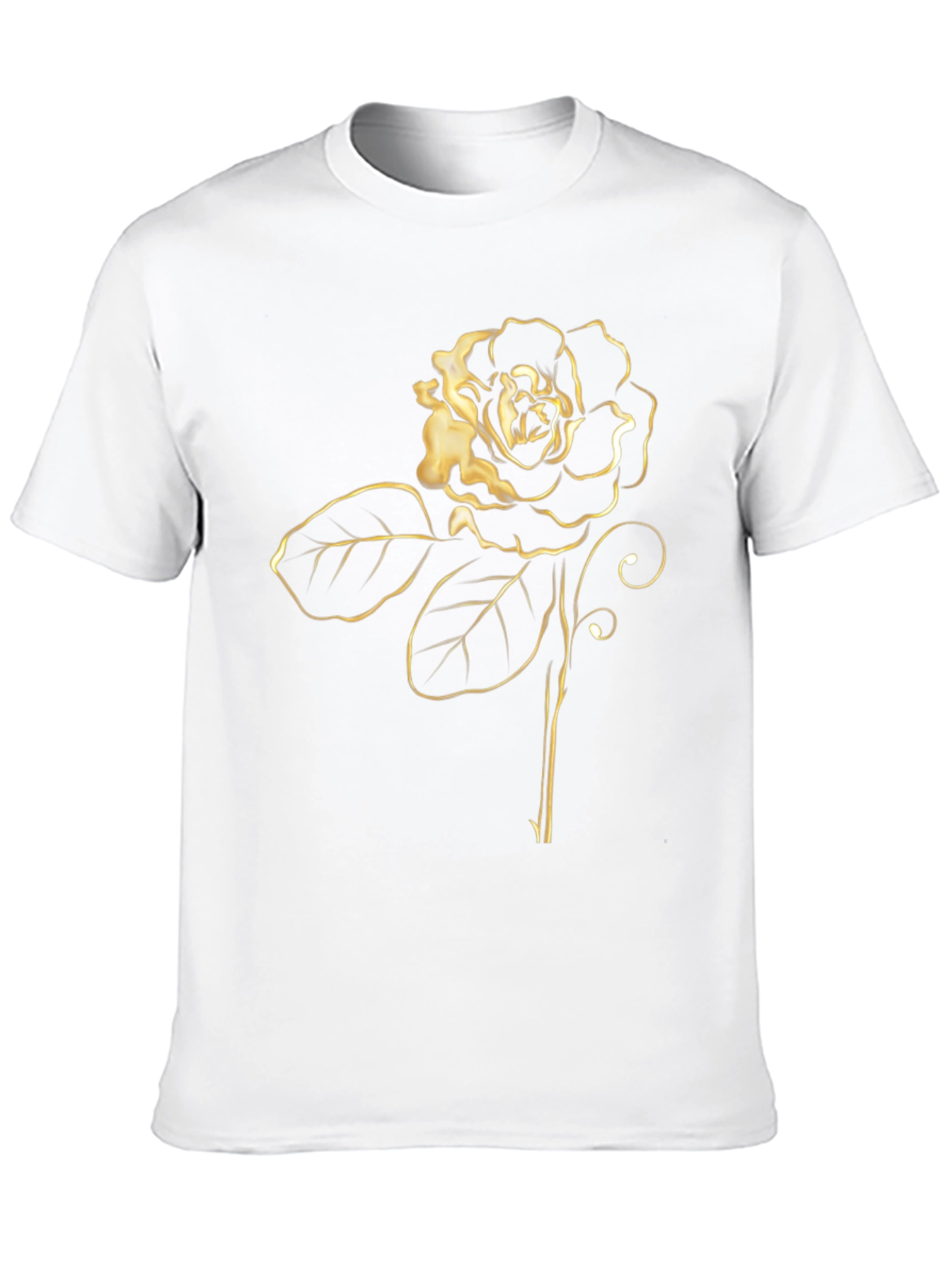 Golden Rose Graphic Black Tee