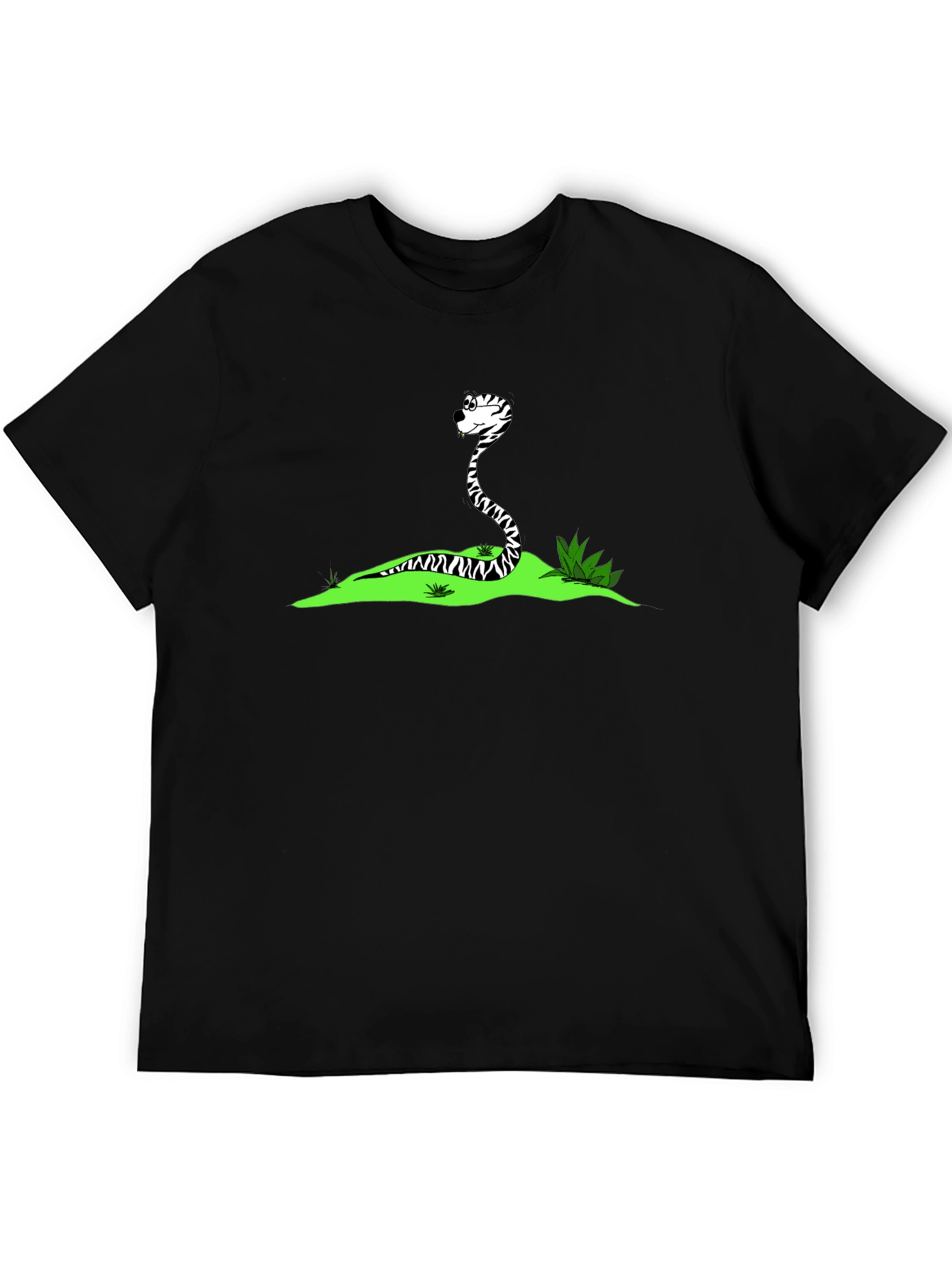 Cartoon Snake Black T-Shirt