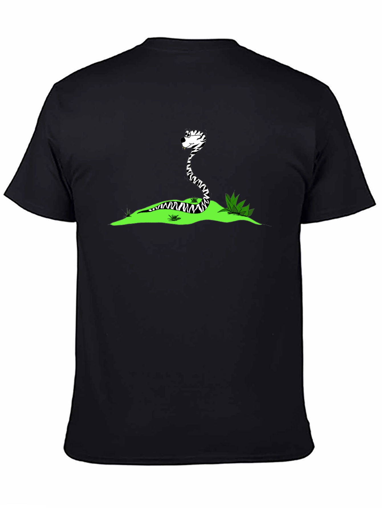 Cartoon Snake Black T-Shirt