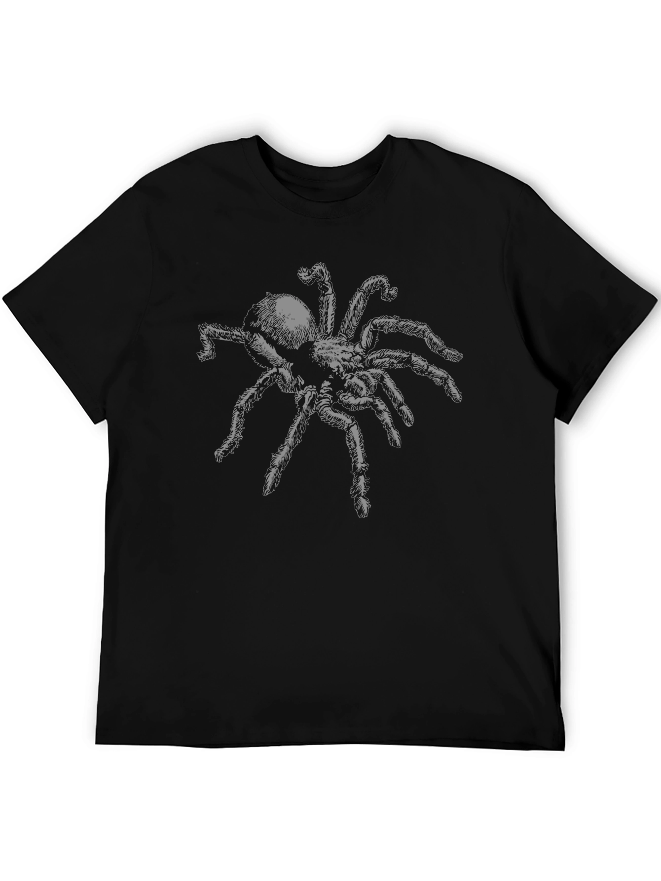 Creepy Spider Graphic Print T-Shirt - Black