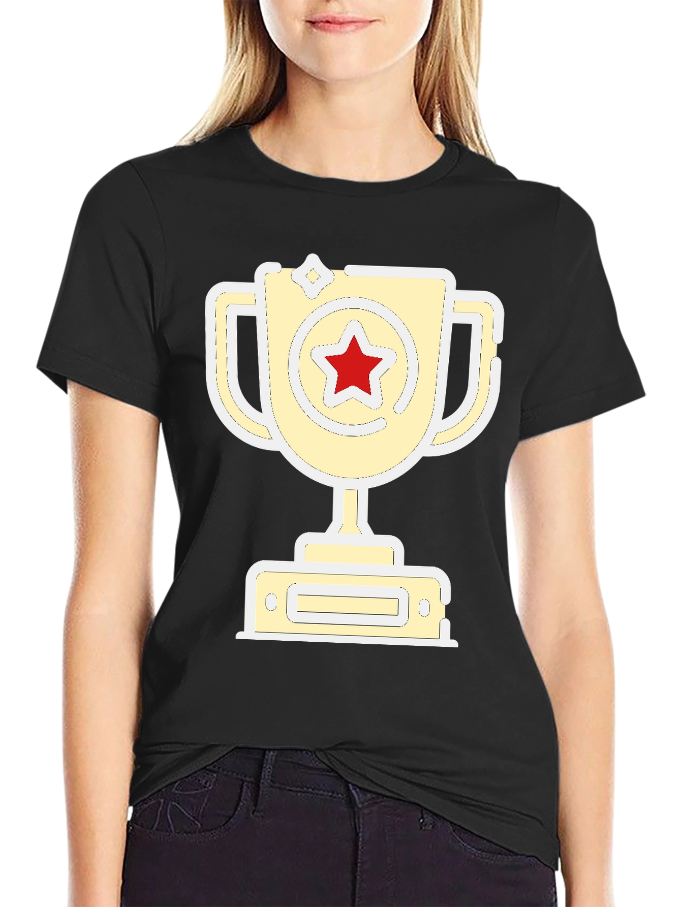 Champion Tee: Red Star Trophy Graphic T-Shirt