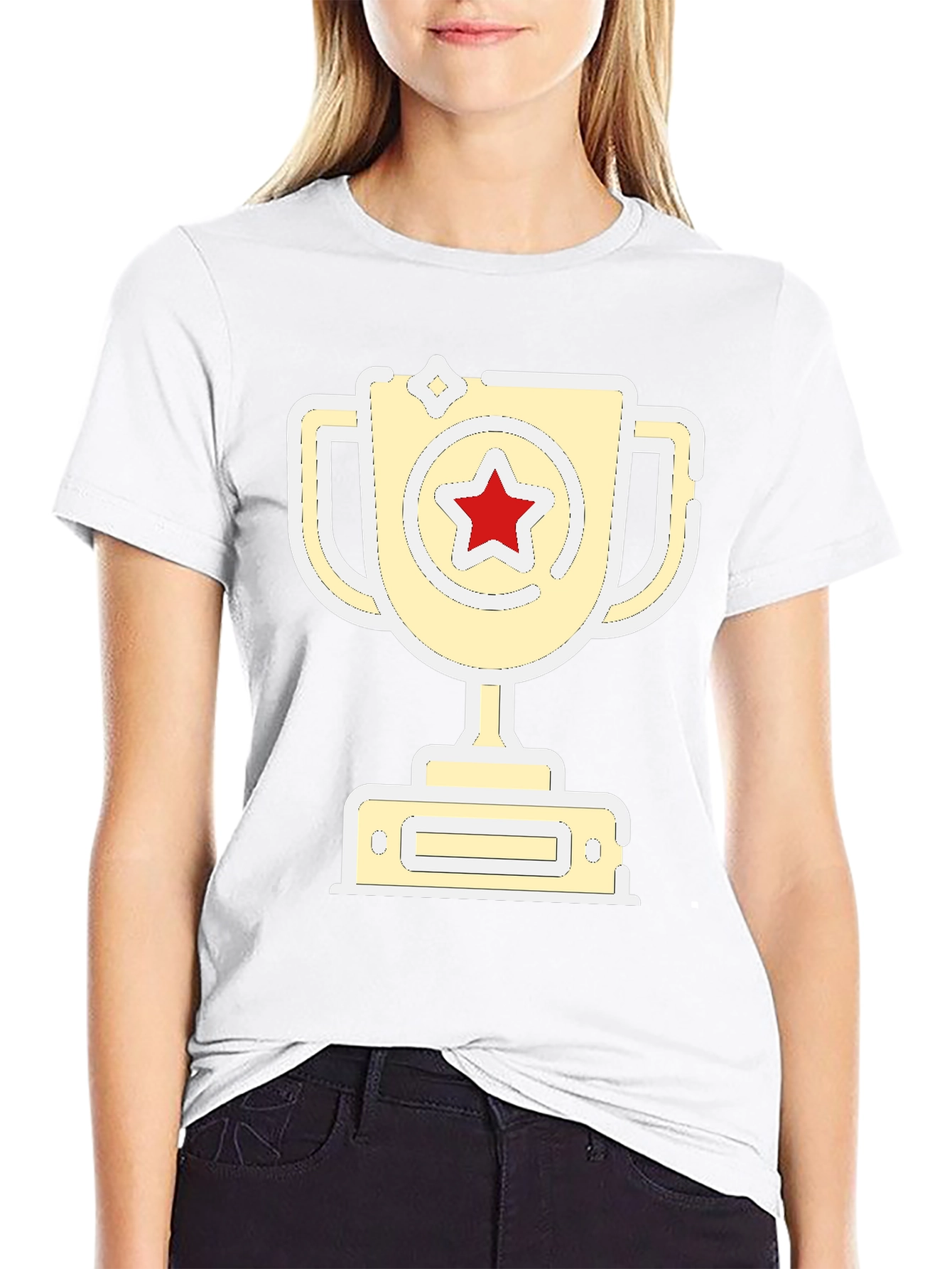 Champion Tee: Red Star Trophy Graphic T-Shirt