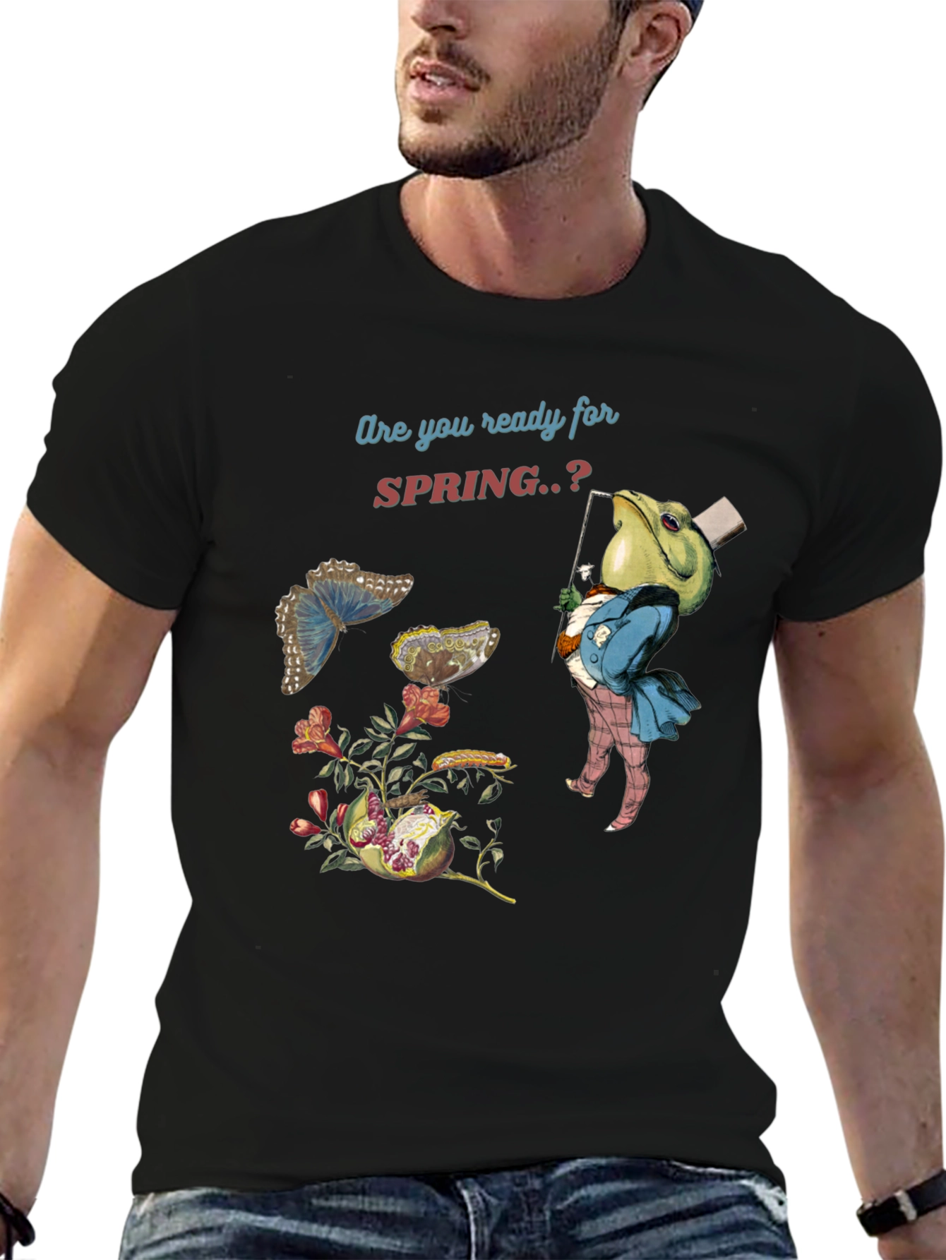 Spring Ready T-Shirt: Frog & Butterfly Tee