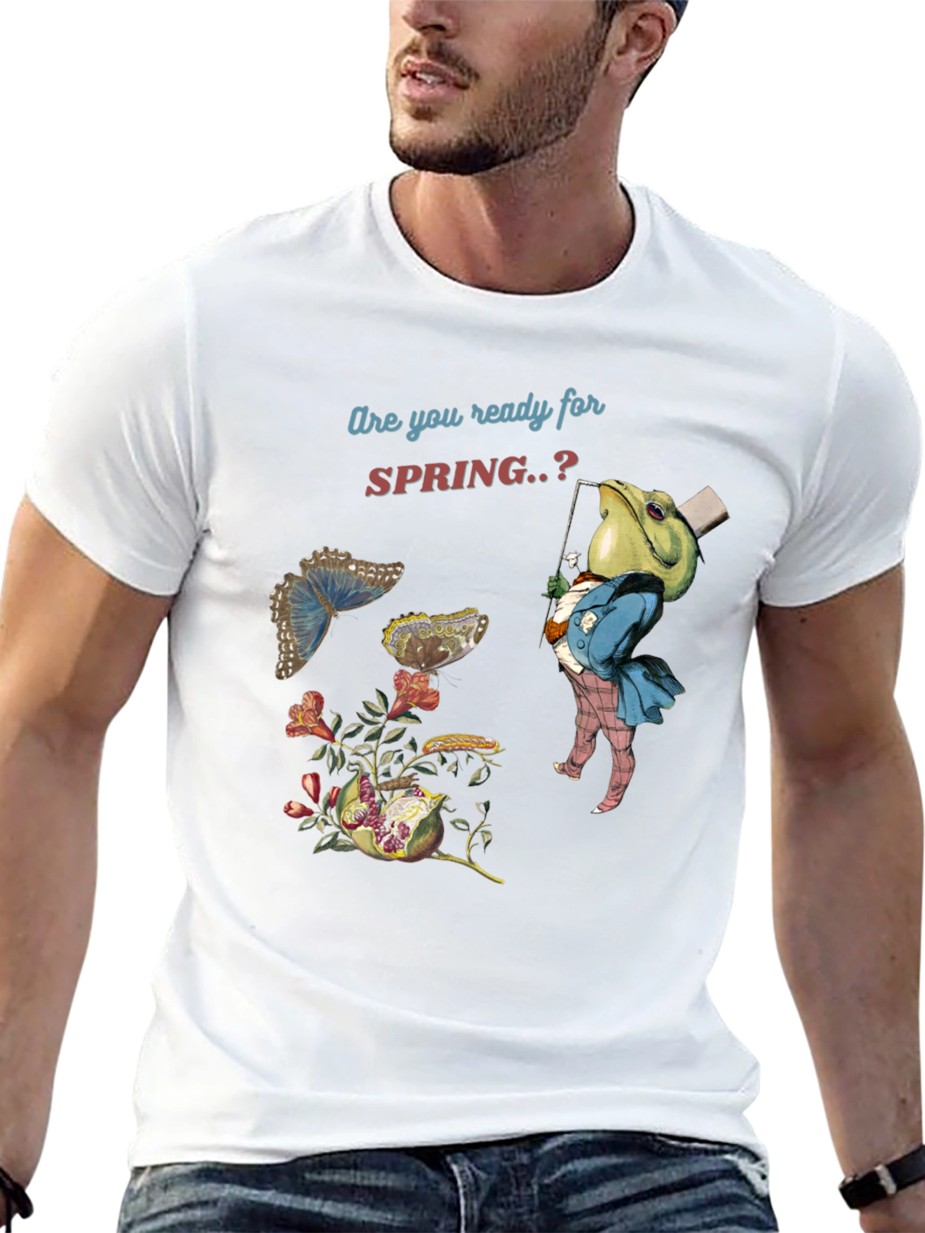 Spring Ready T-Shirt: Frog & Butterfly Tee