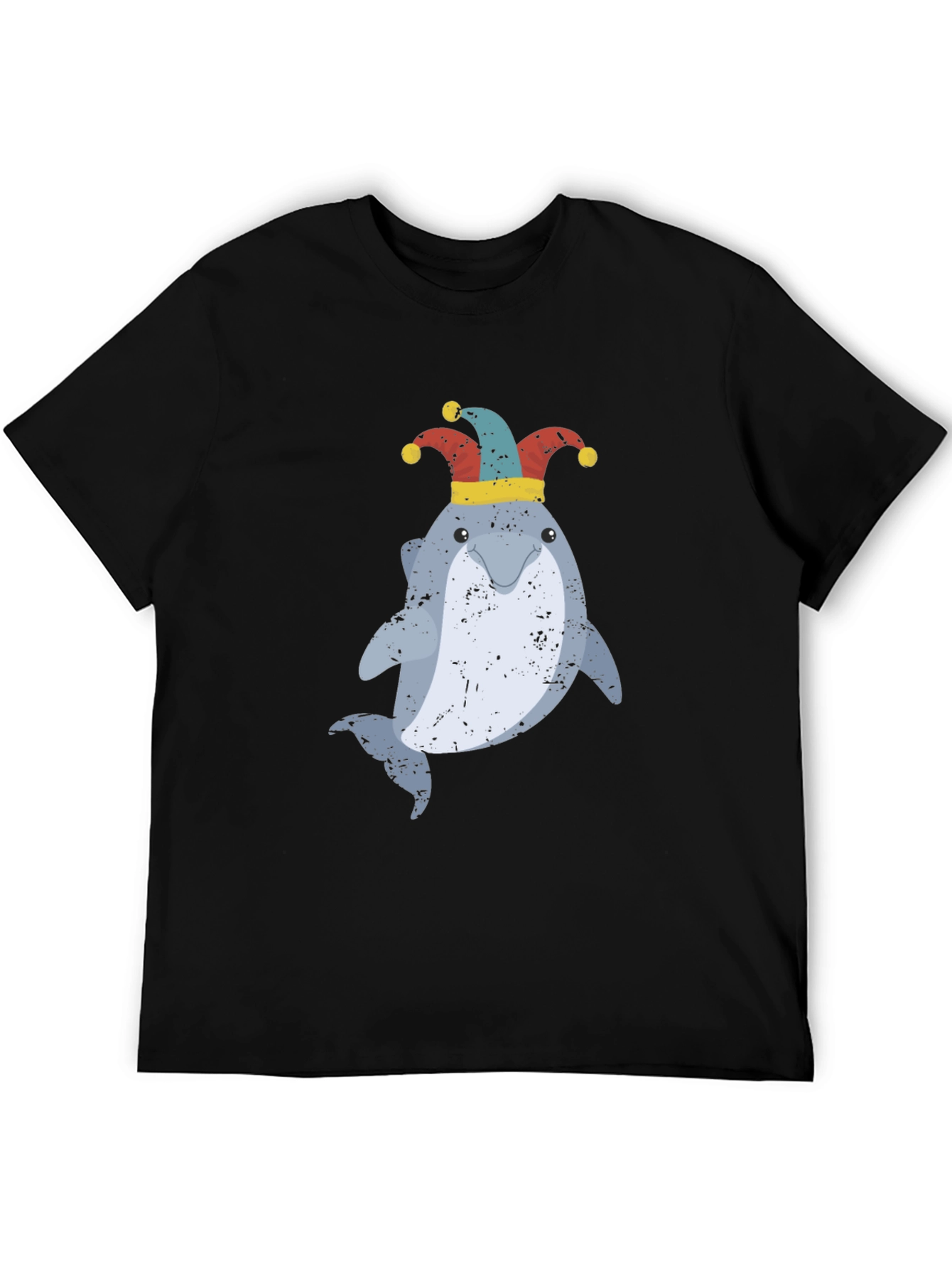 Funny Dolphin Jester Graphic T-Shirt