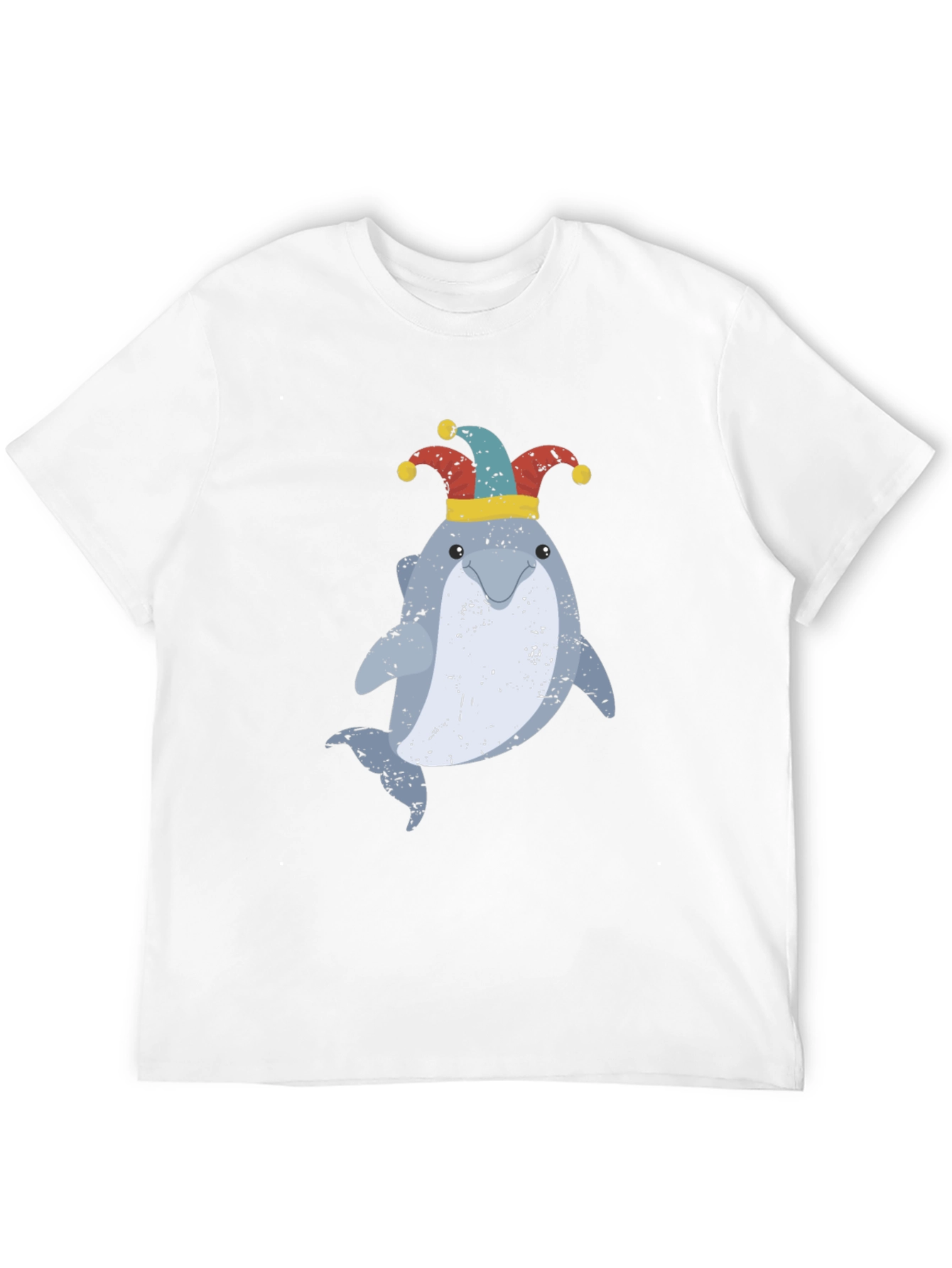 Funny Dolphin Jester Graphic T-Shirt