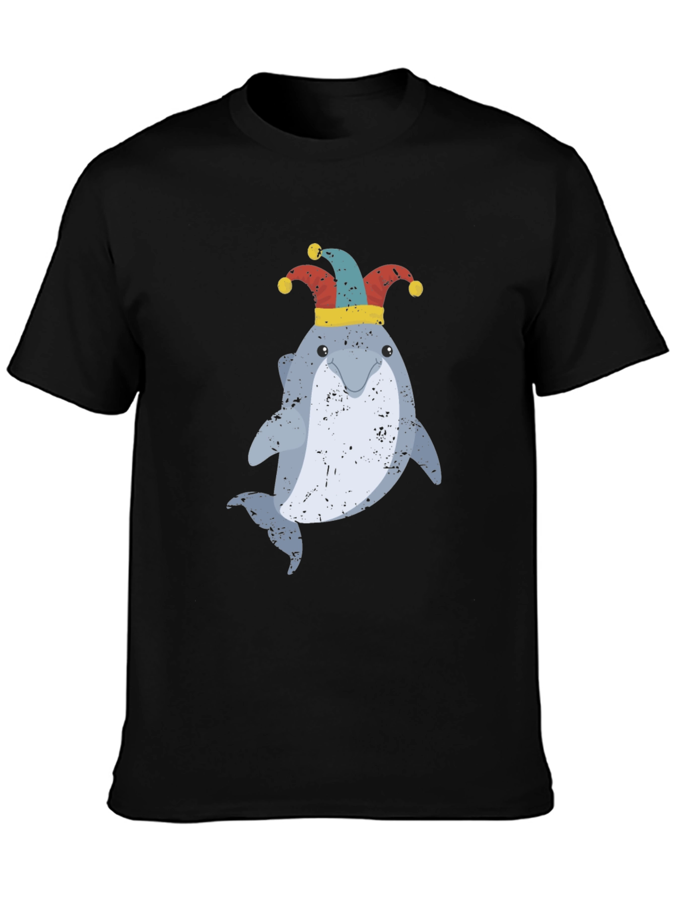 Funny Dolphin Jester Graphic T-Shirt