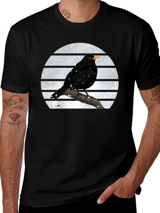 Blackbird Winter Scene Graphic Tee