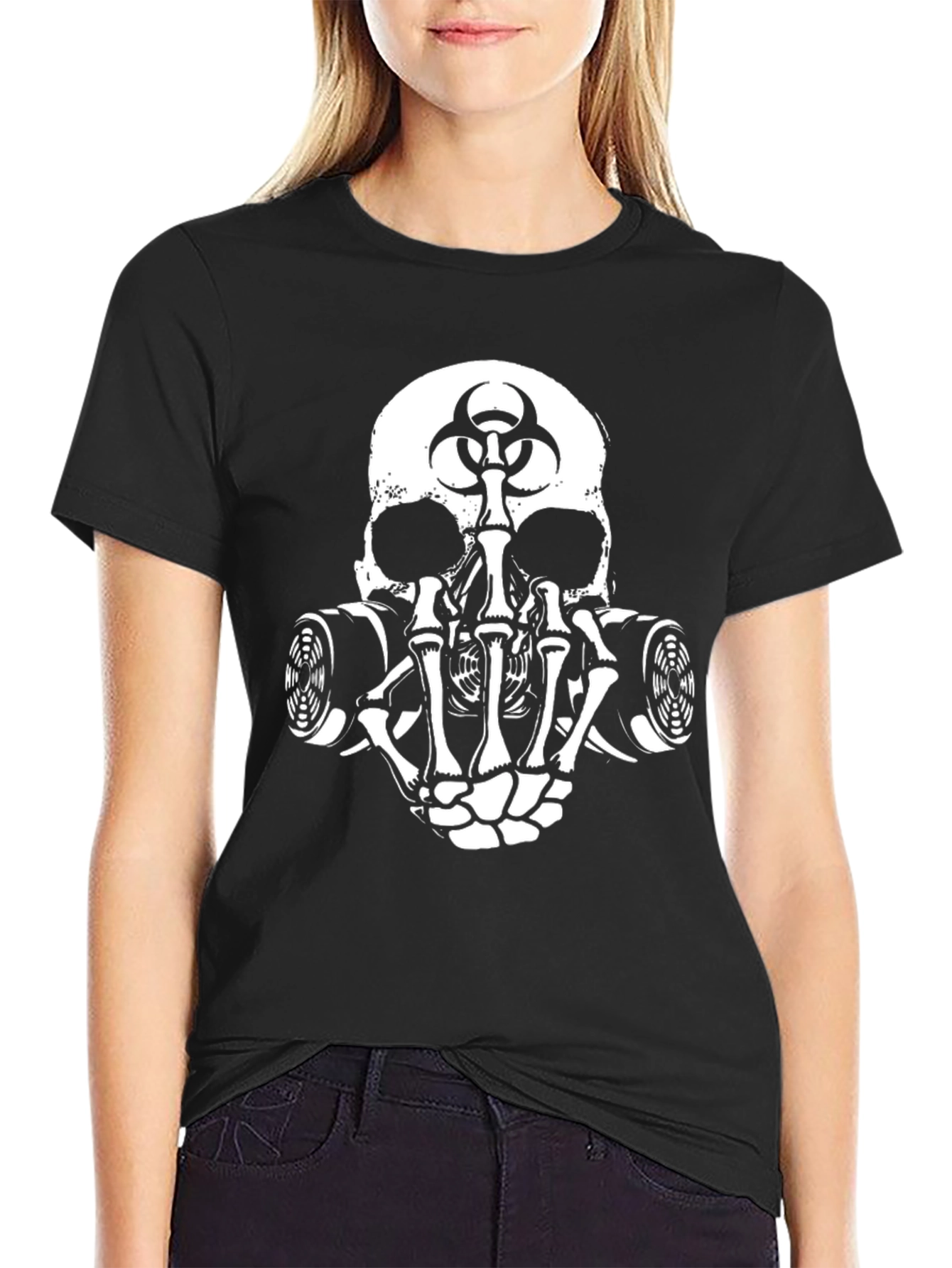 Skull Biohazard Gas Mask Graphic Tee