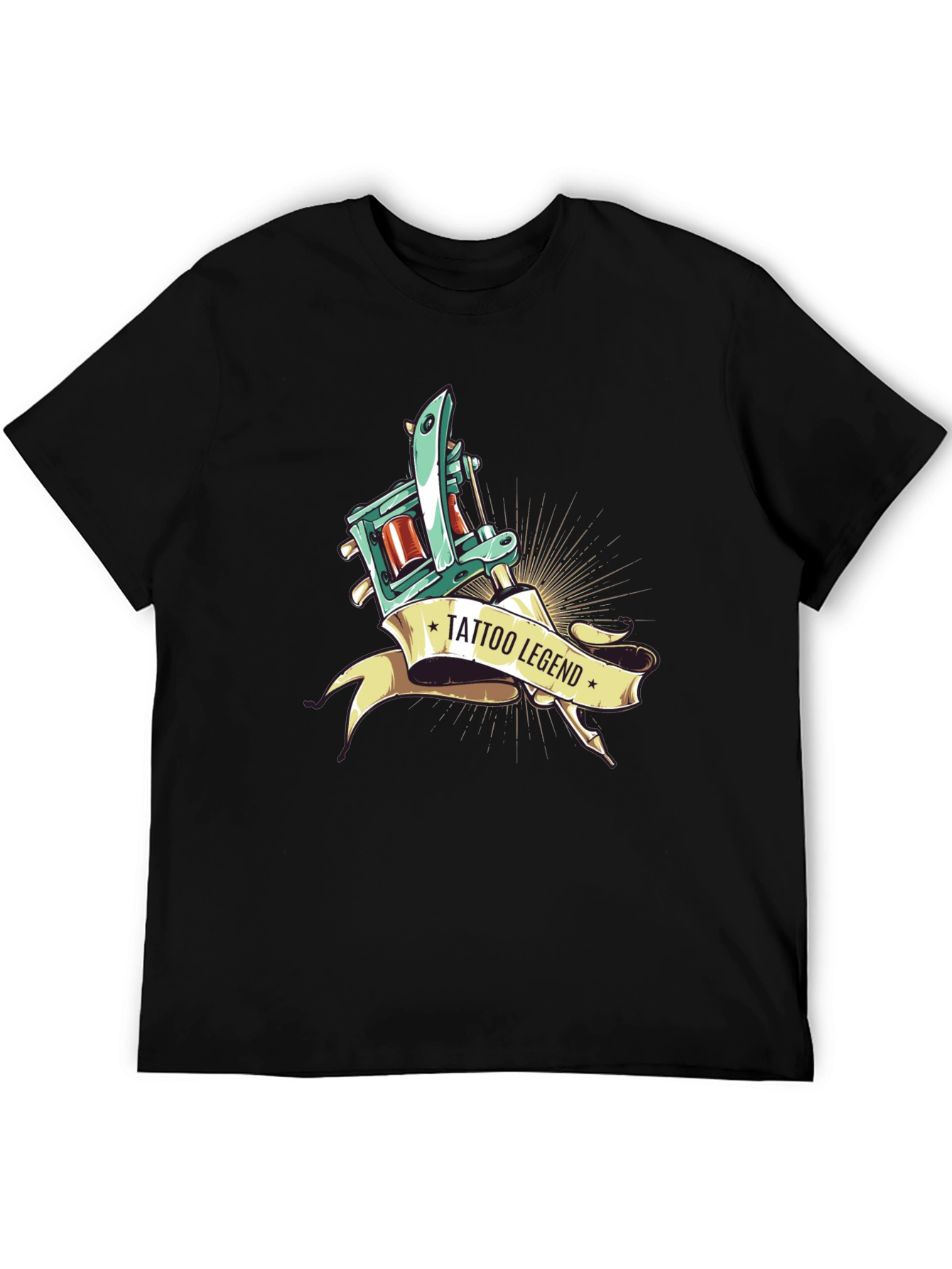 Tattoo Legend Graphic Print Black T-Shirt