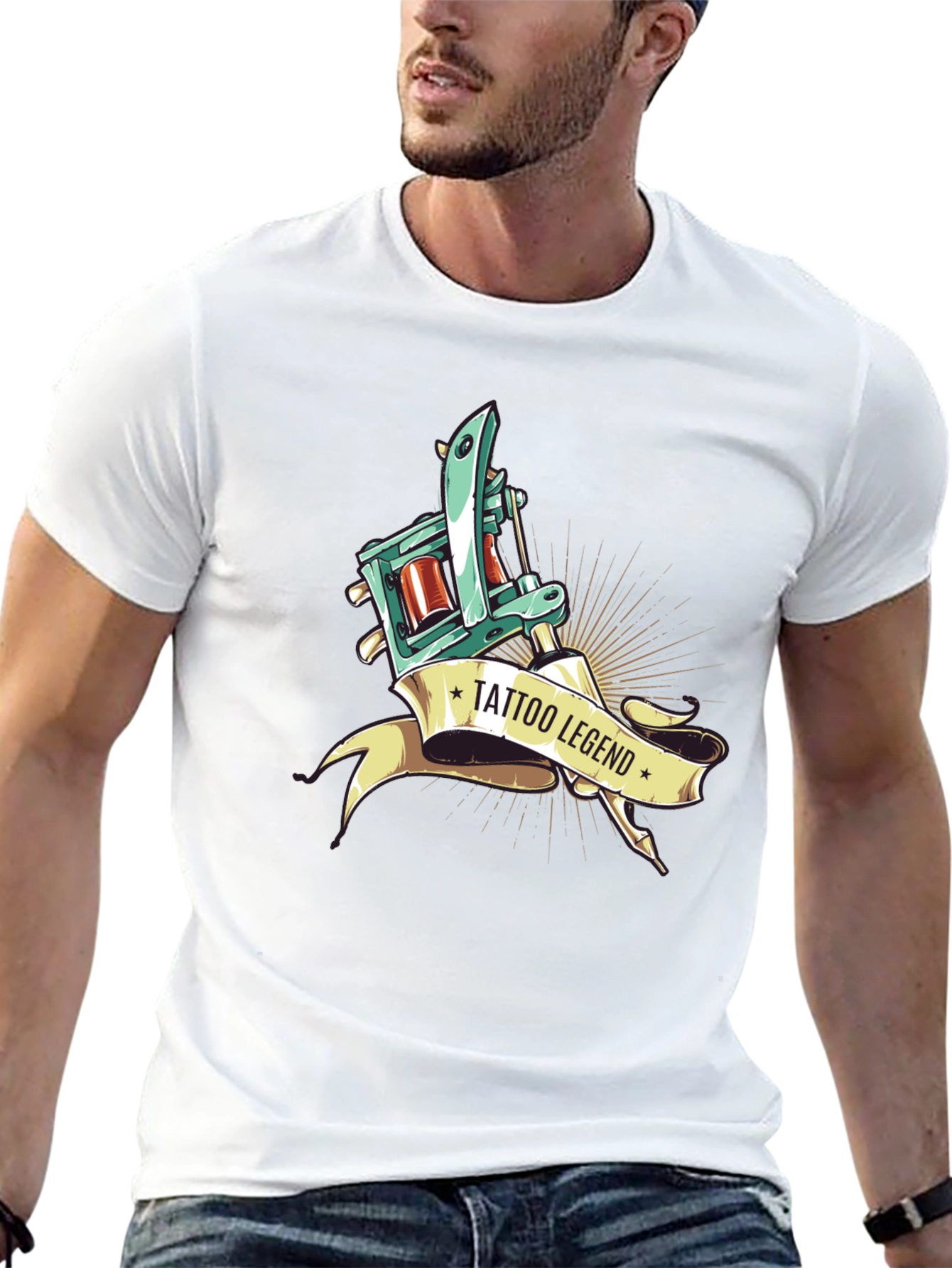 Tattoo Legend Graphic Print Black T-Shirt