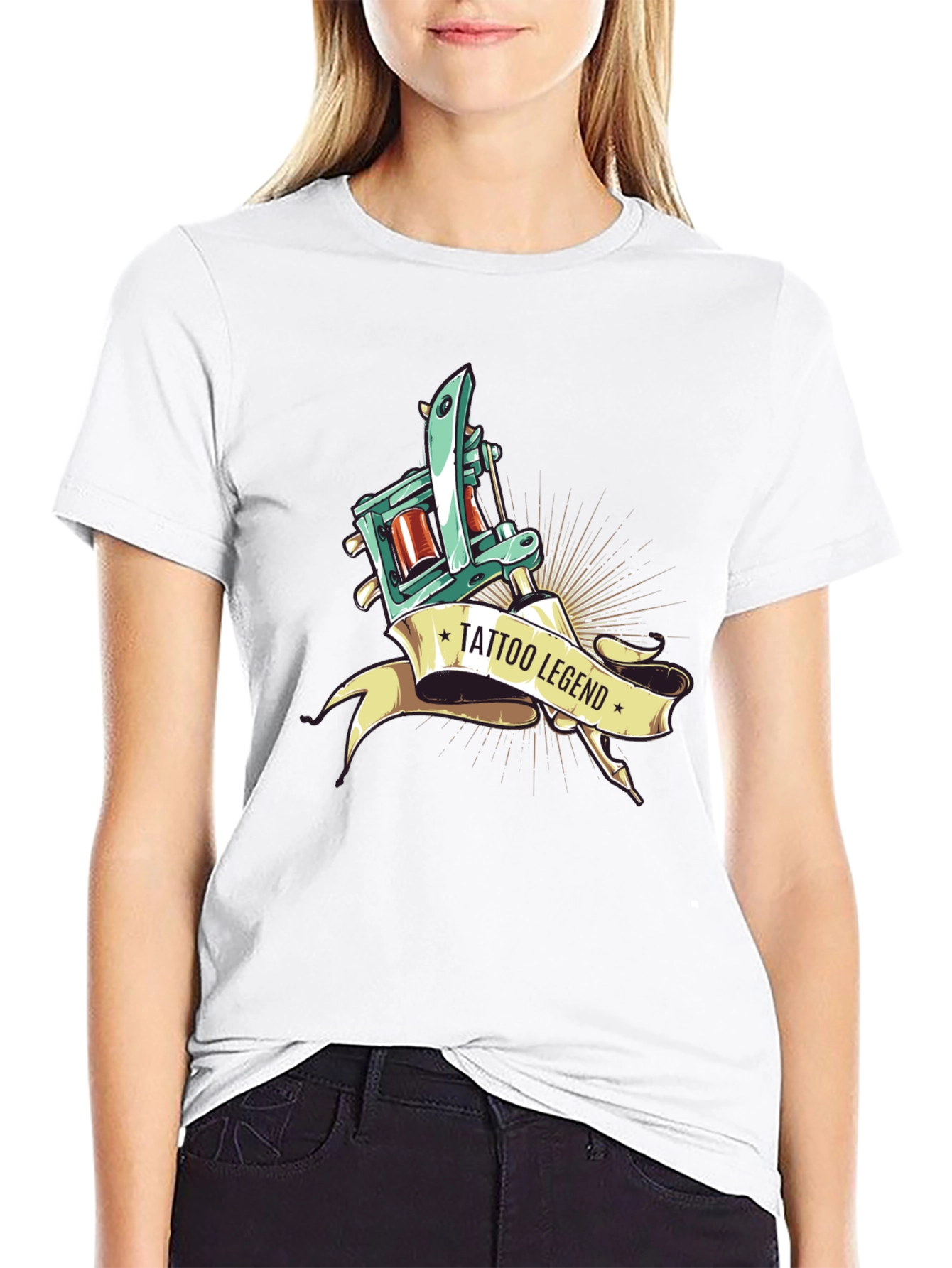 Tattoo Legend Graphic Print Black T-Shirt