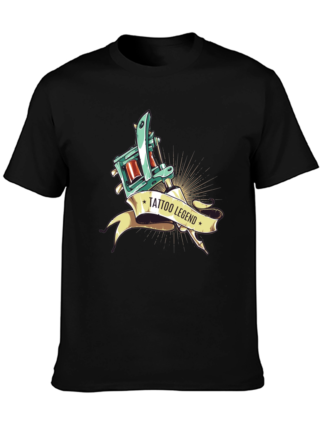 Tattoo Legend Graphic Print Black T-Shirt