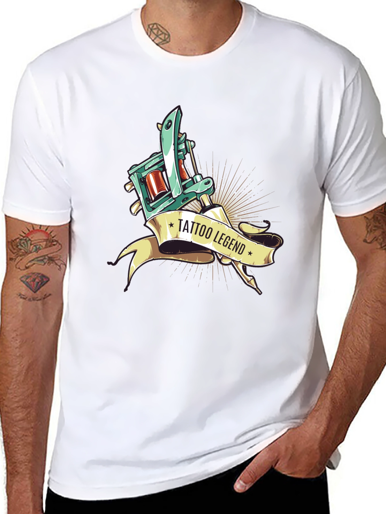 Tattoo Legend Graphic Print Black T-Shirt