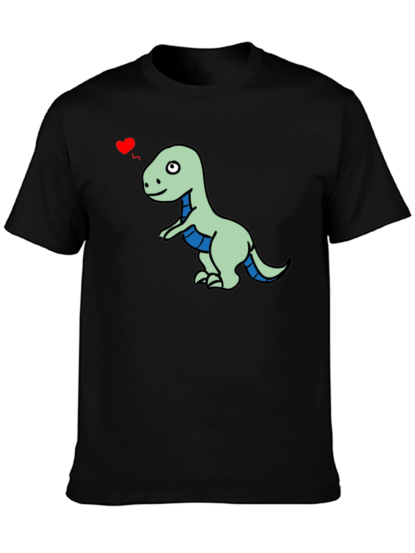 Dino Love T-Shirt - Mens Black Short Sleeve