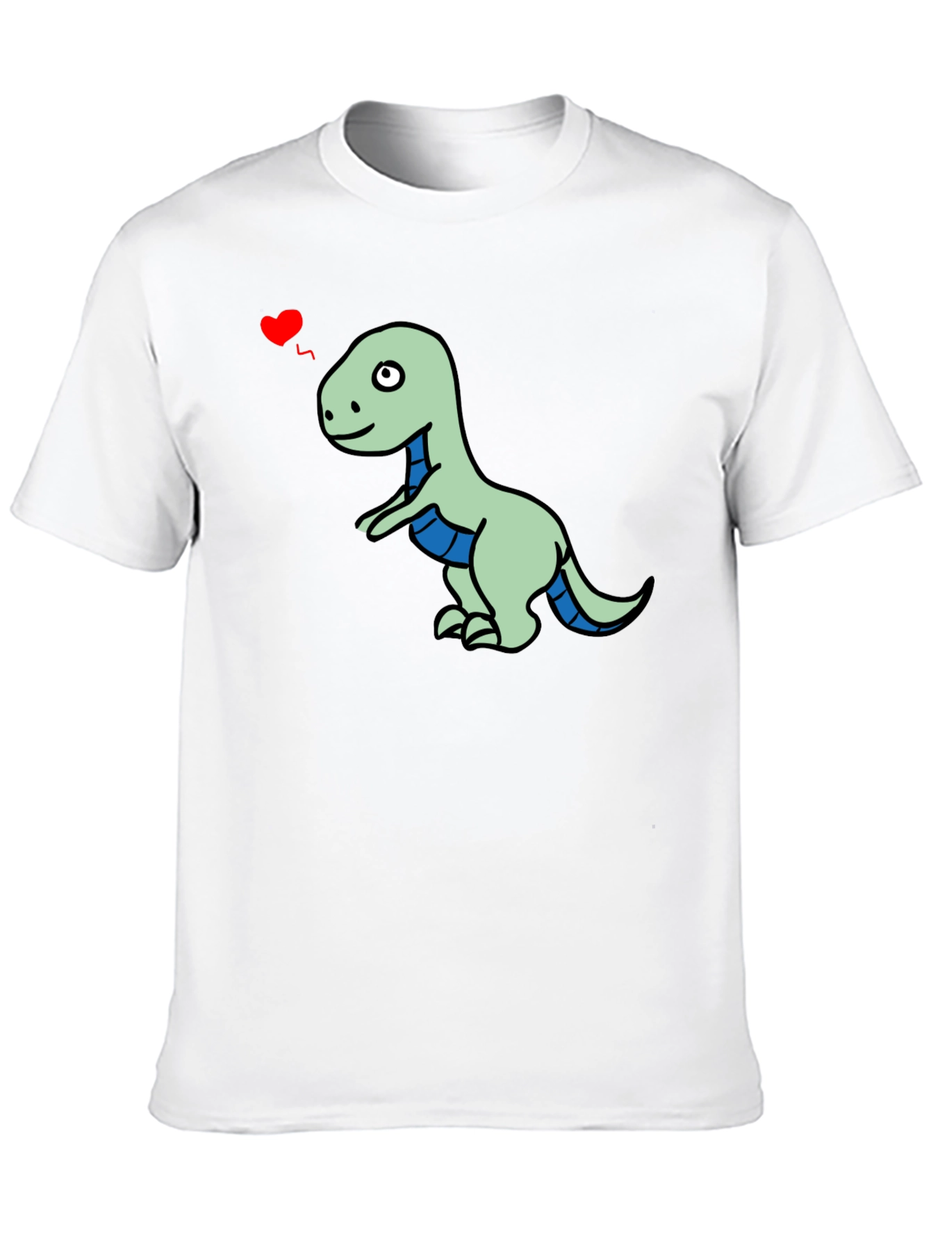 Dino Love T-Shirt - Mens Black Short Sleeve