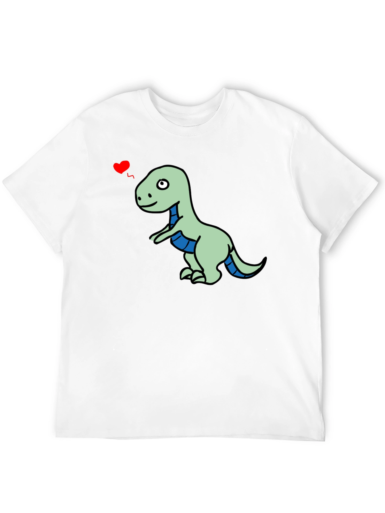 Dino Love T-Shirt - Mens Black Short Sleeve