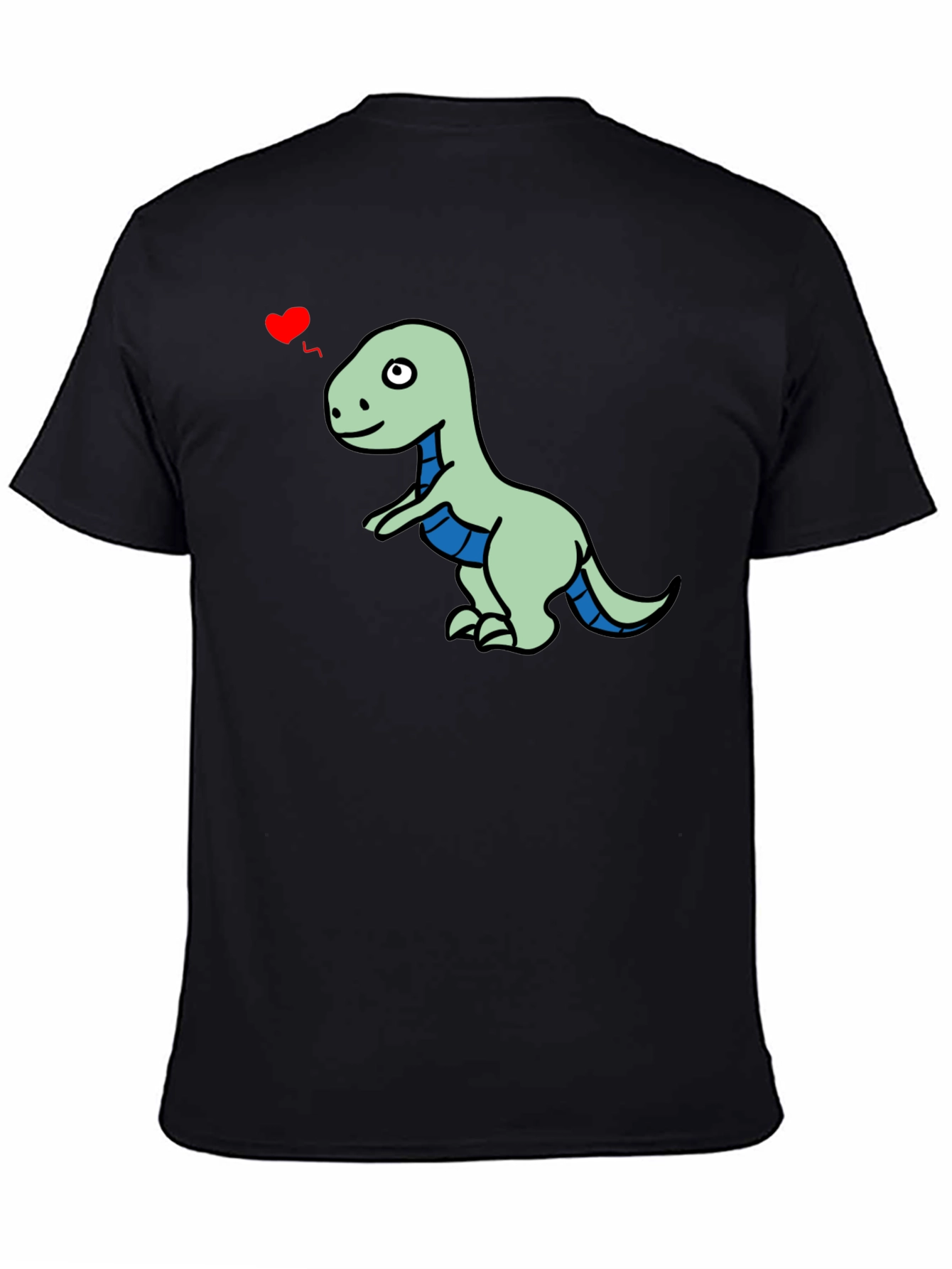 Dino Love T-Shirt - Mens Black Short Sleeve