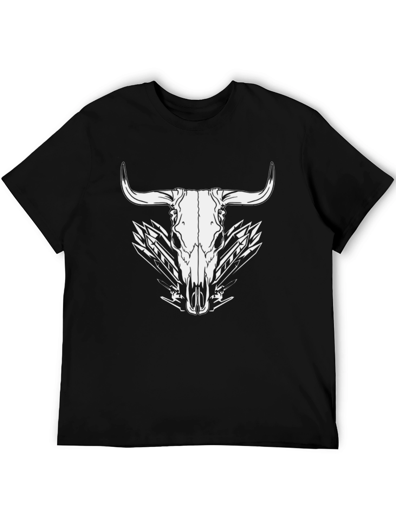 Black Bull Skull Graphic Tee