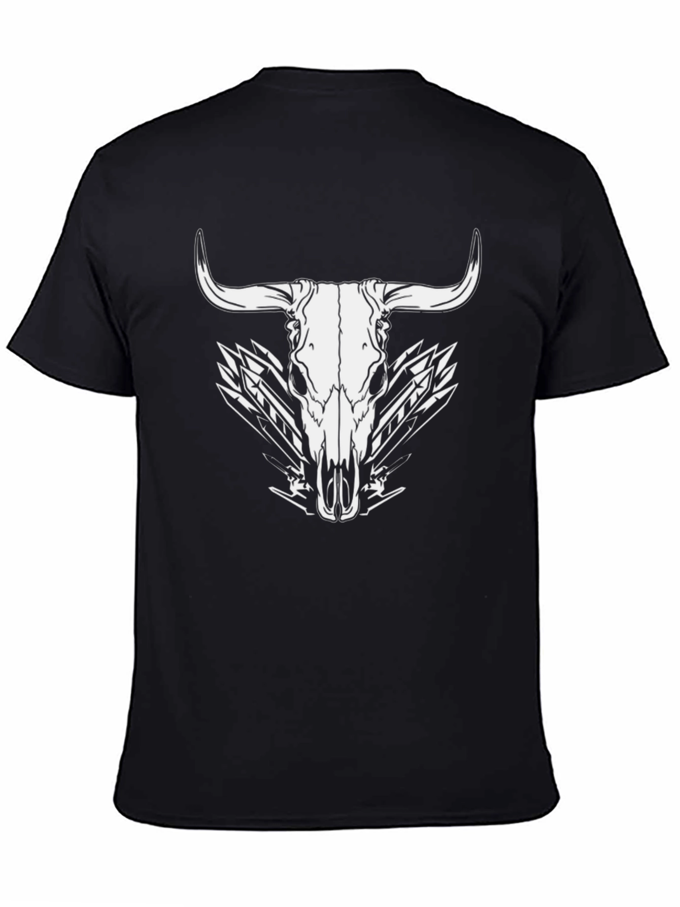 Black Bull Skull Graphic Tee