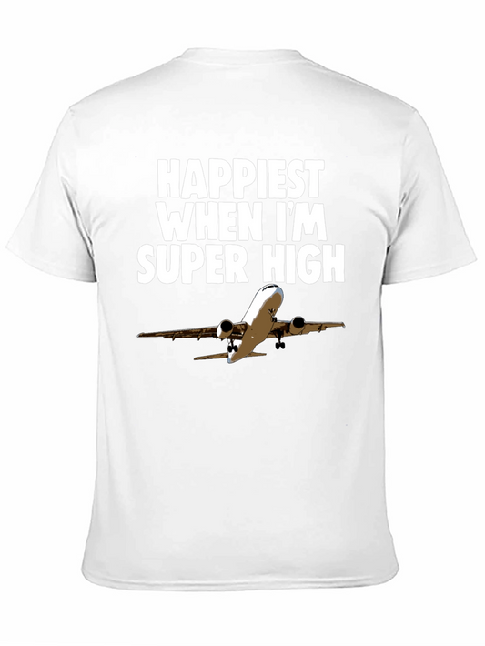 Happiest Super High Airplane Graphic T-Shirt