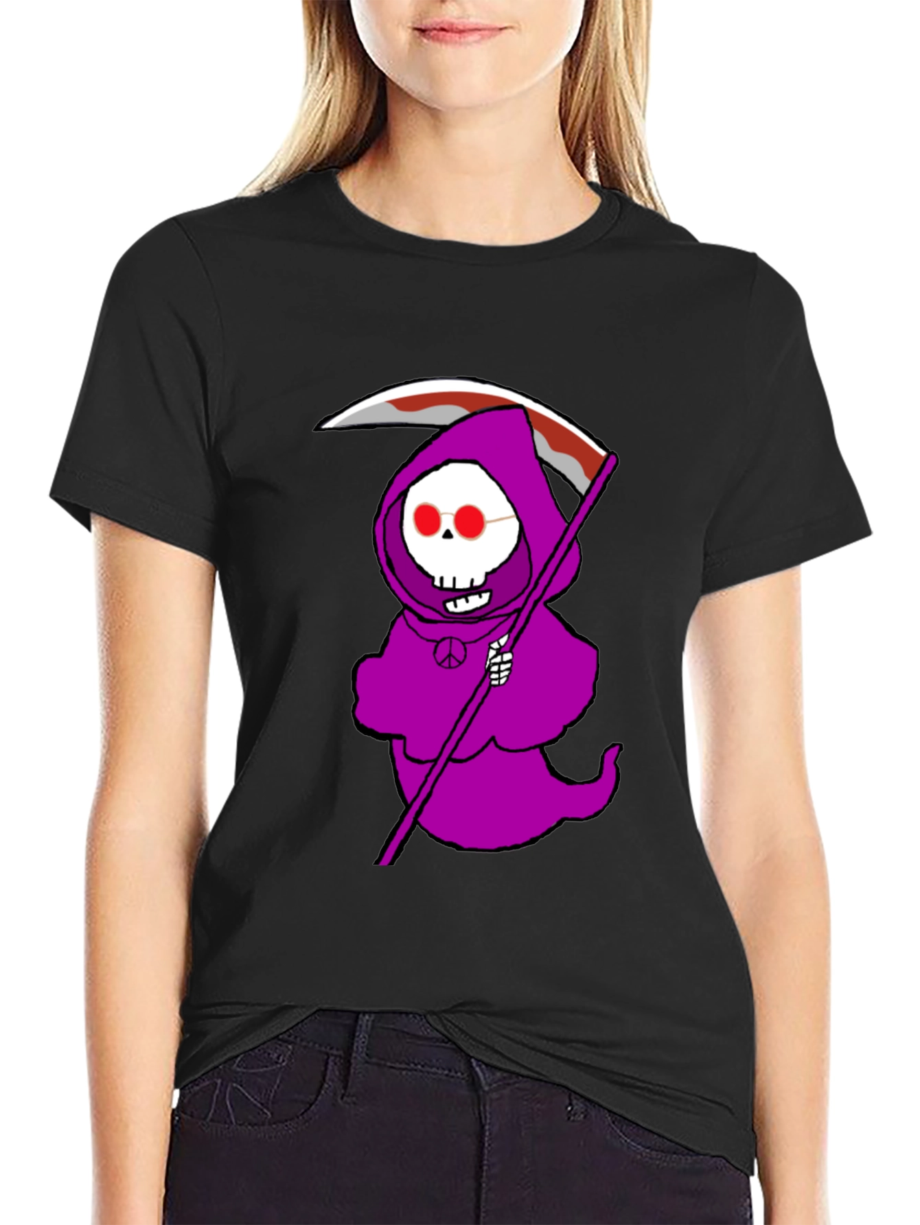 Grim Reaper Peace Sign T-Shirt