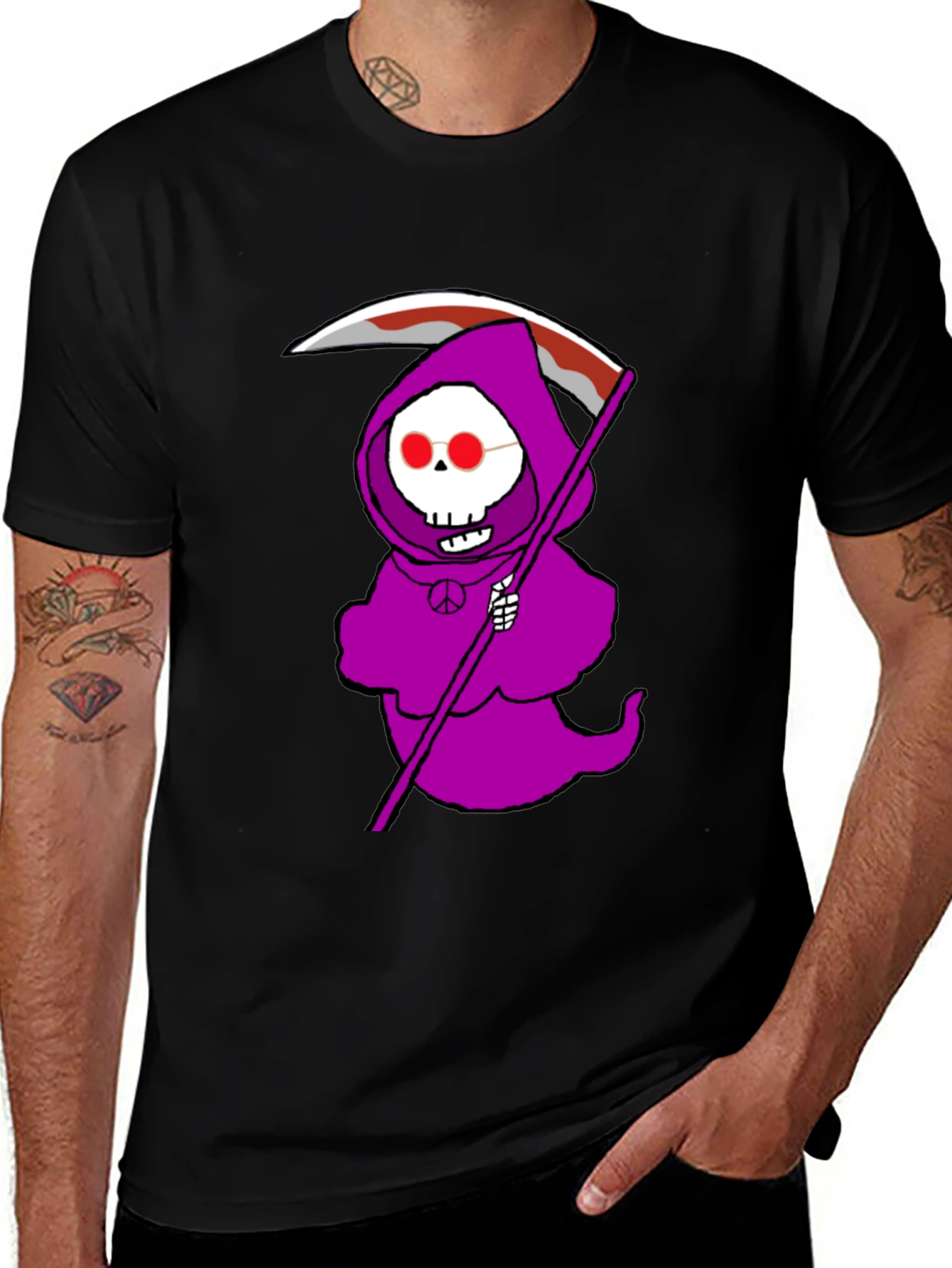 Grim Reaper Peace Sign T-Shirt