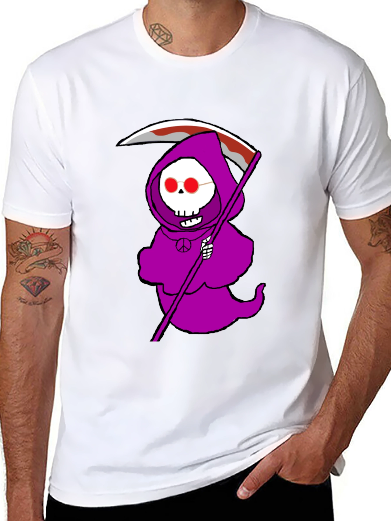 Grim Reaper Peace Sign T-Shirt