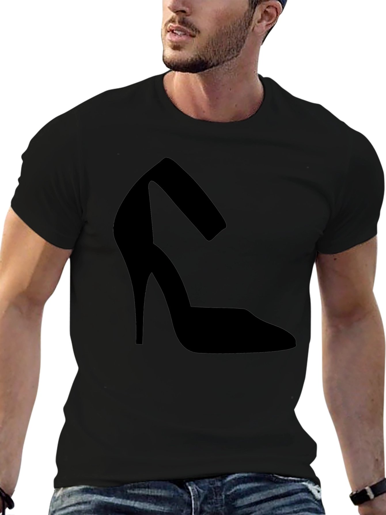Black Heel Shoe Graphic Tee - Casual Comfort