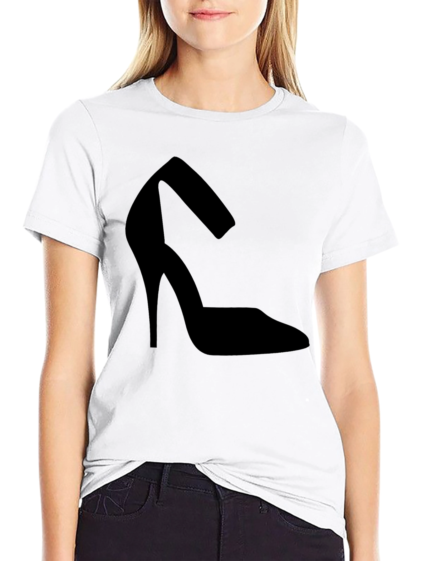 Black Heel Shoe Graphic Tee - Casual Comfort
