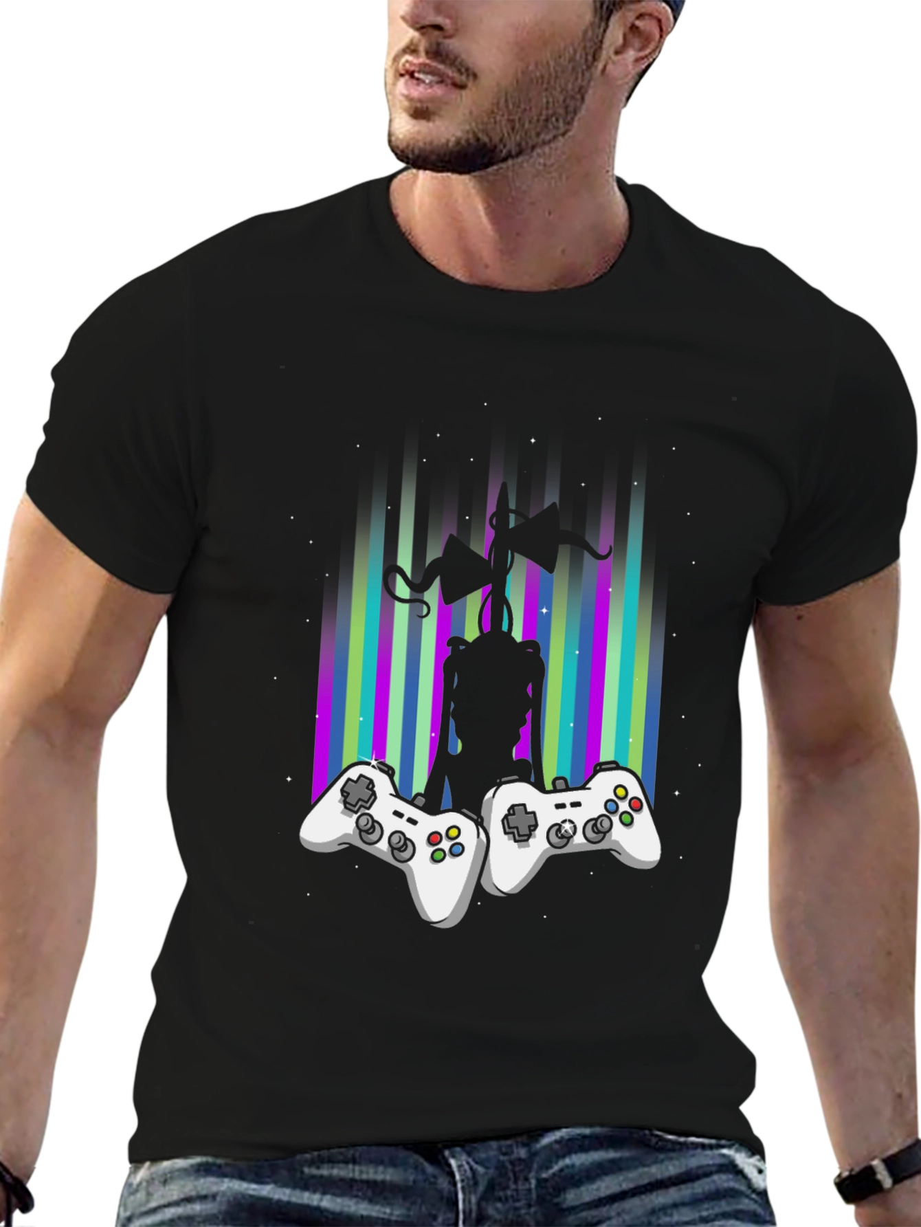 Gamer Siren Head T-Shirt - Black Graphic Tee