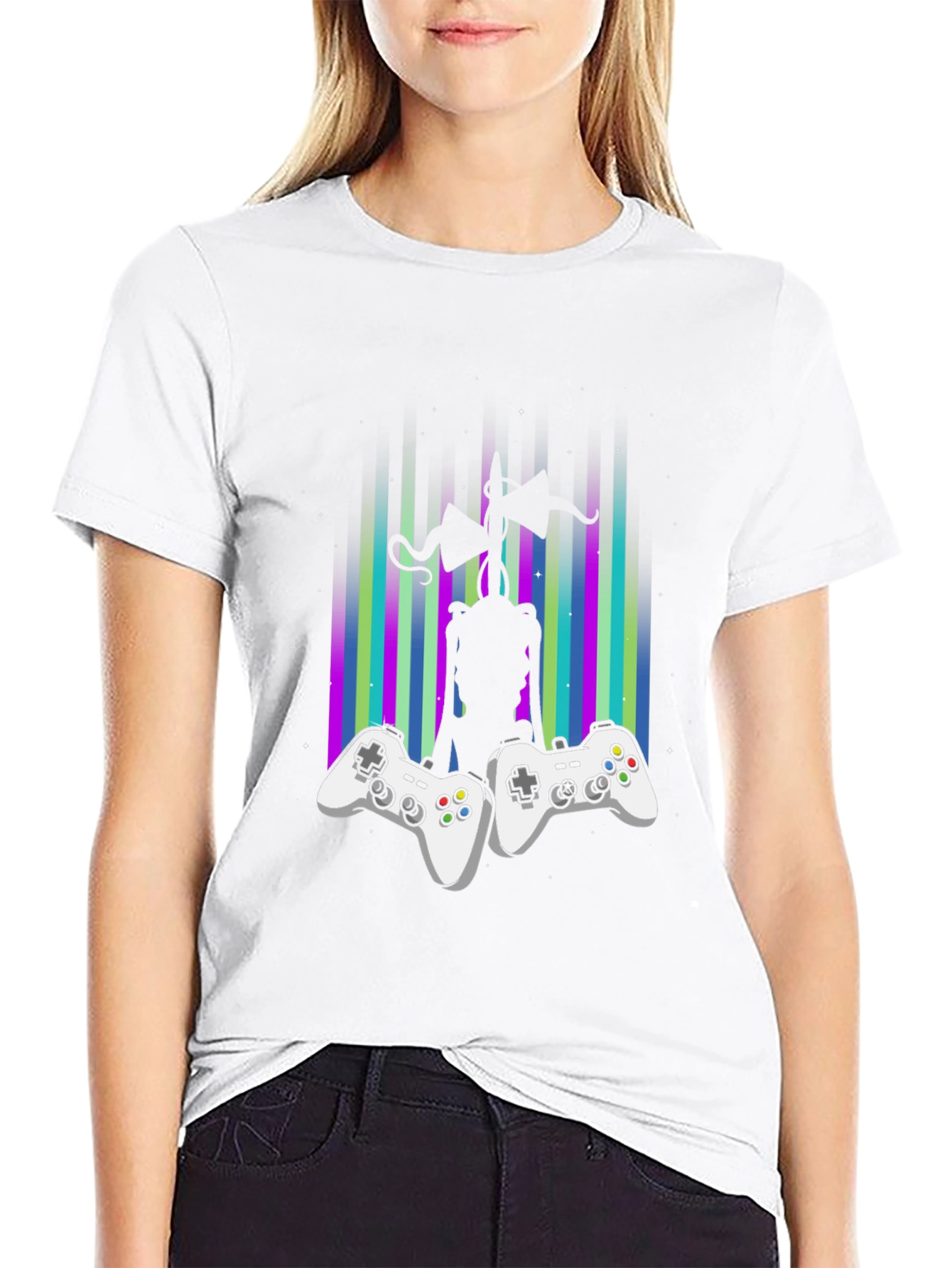 Gamer Siren Head T-Shirt - Black Graphic Tee