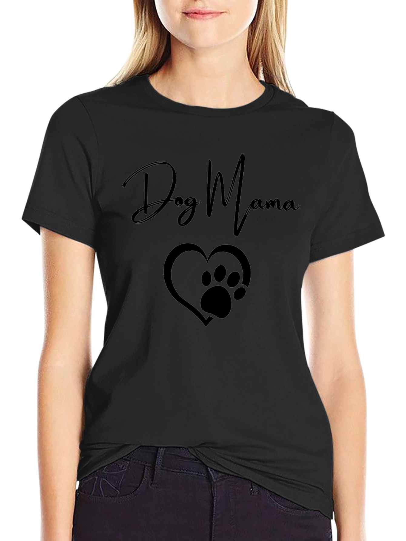 Dog Mama Black T-Shirt