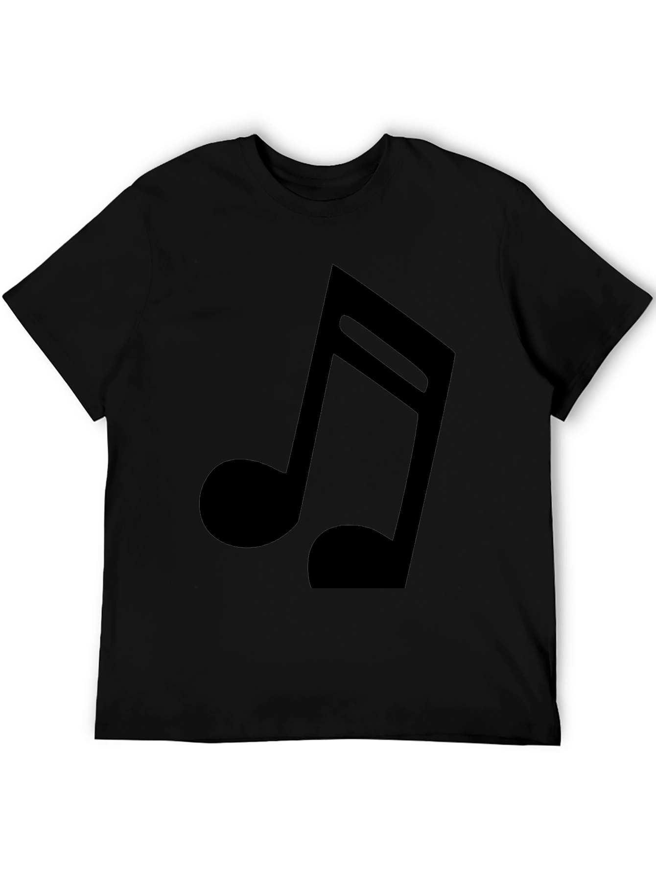 Musical Note Black Graphic Tee - Soft Cotton